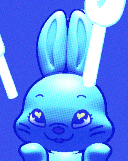 new jeans blue kpop mascot and lightstick