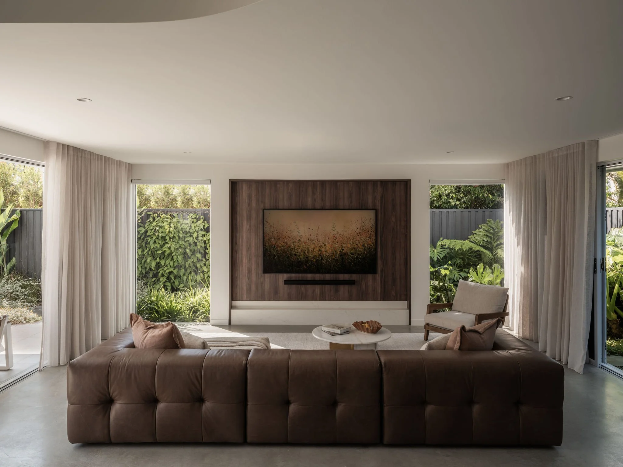 Parklane Place home Bulimba - living room. Interiors by Borgeaud Interiors.