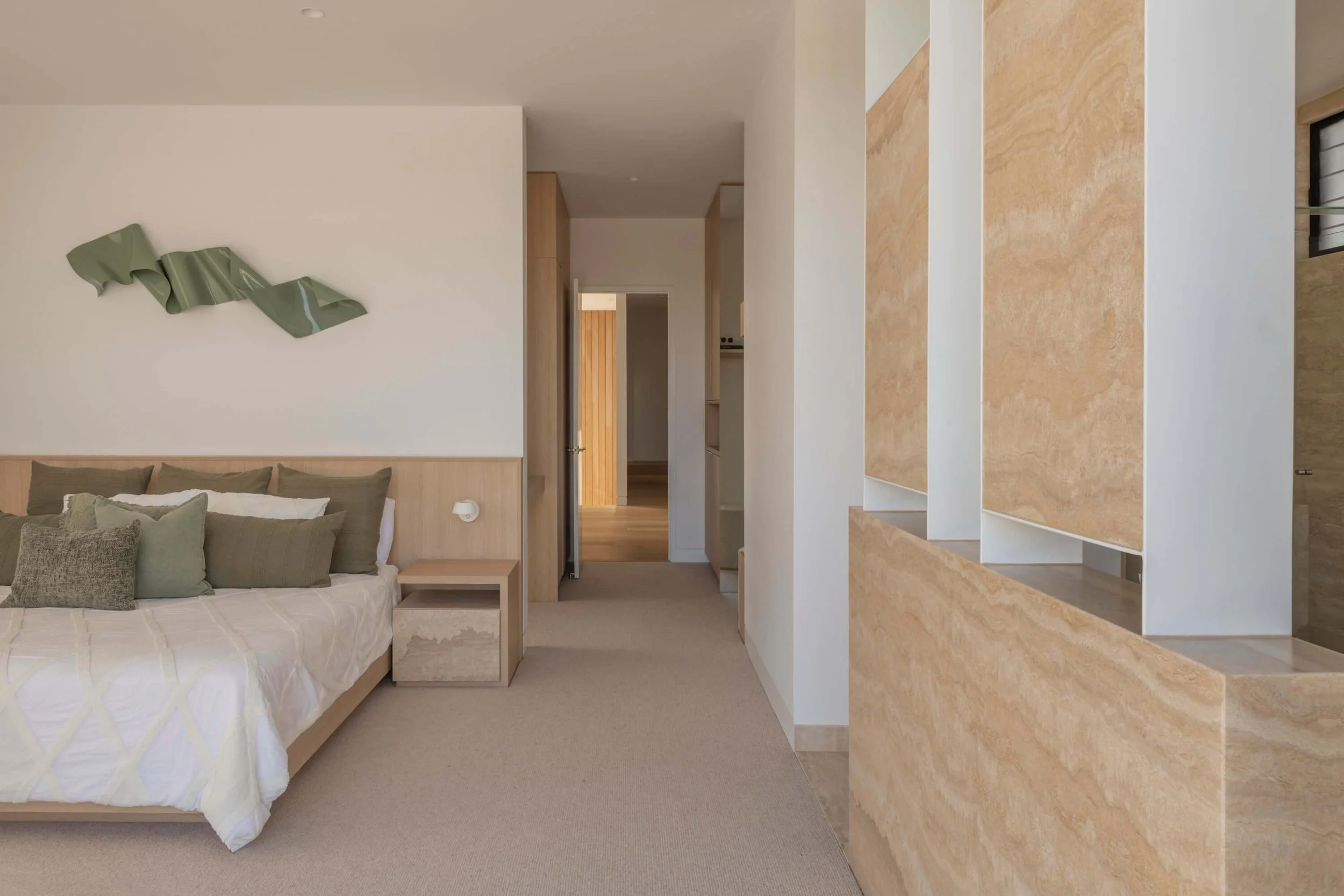 Akuna Laidlaw home East Brisbane - bedroom. Interiors by Borgeaud Interiors.