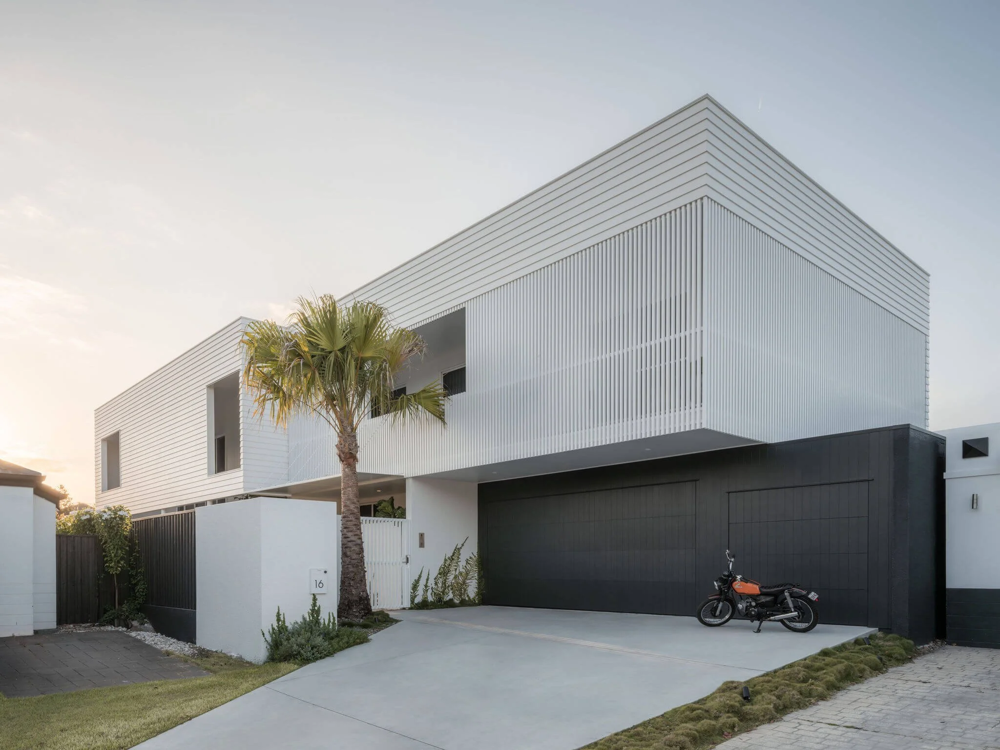 Parklane Place home Bulimba - street front. Interiors by Borgeaud Interiors.