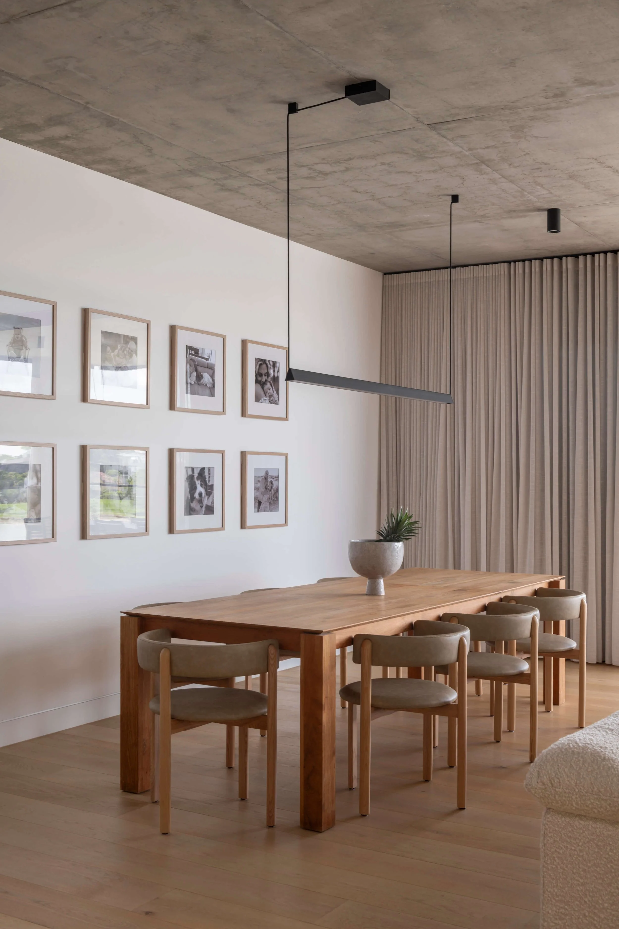 Akuna Laidlaw home East Brisbane - dining. Interiors by Borgeaud Interiors.