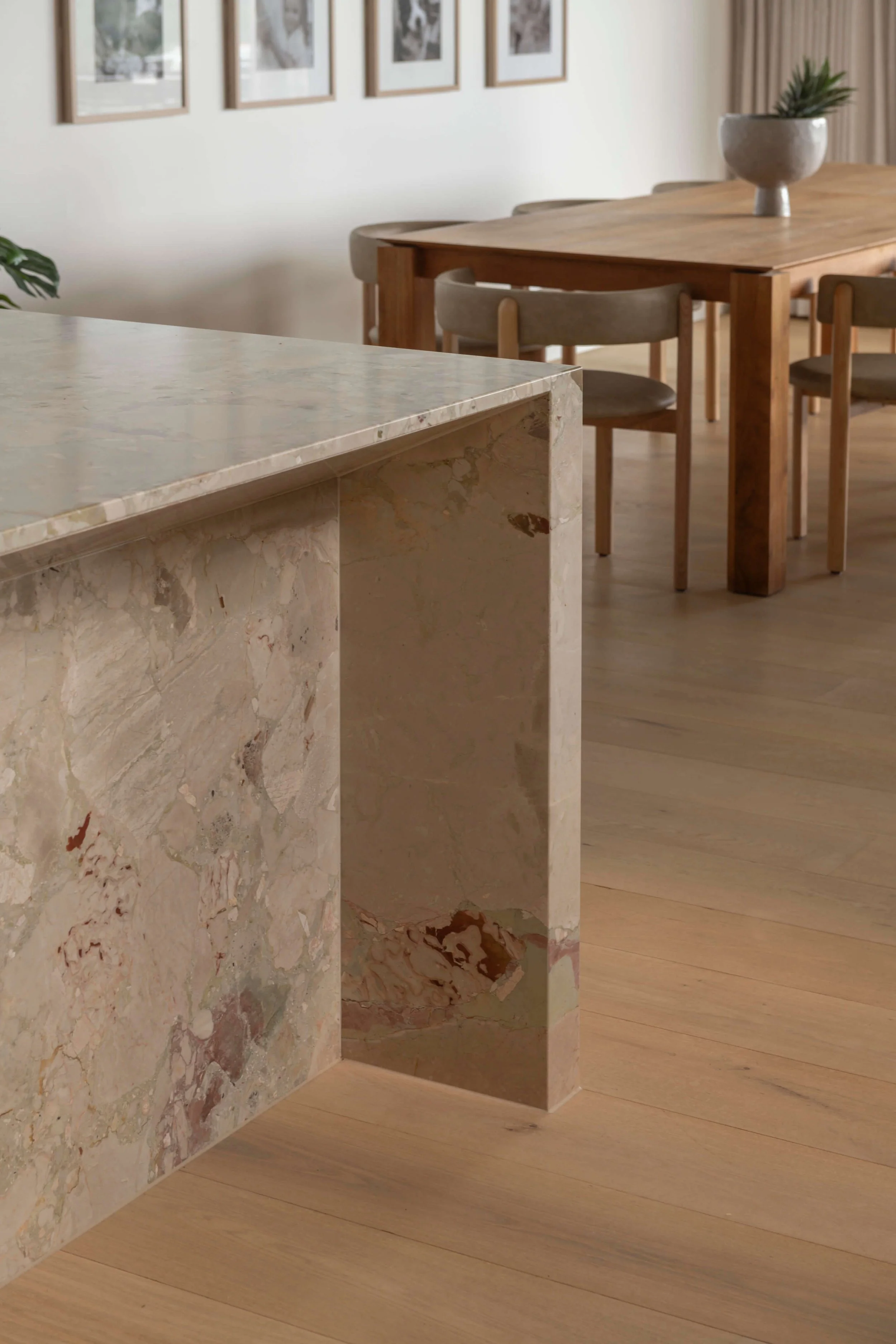 Akuna Laidlaw home East Brisbane - kitchen island. Interiors by Borgeaud Interiors.