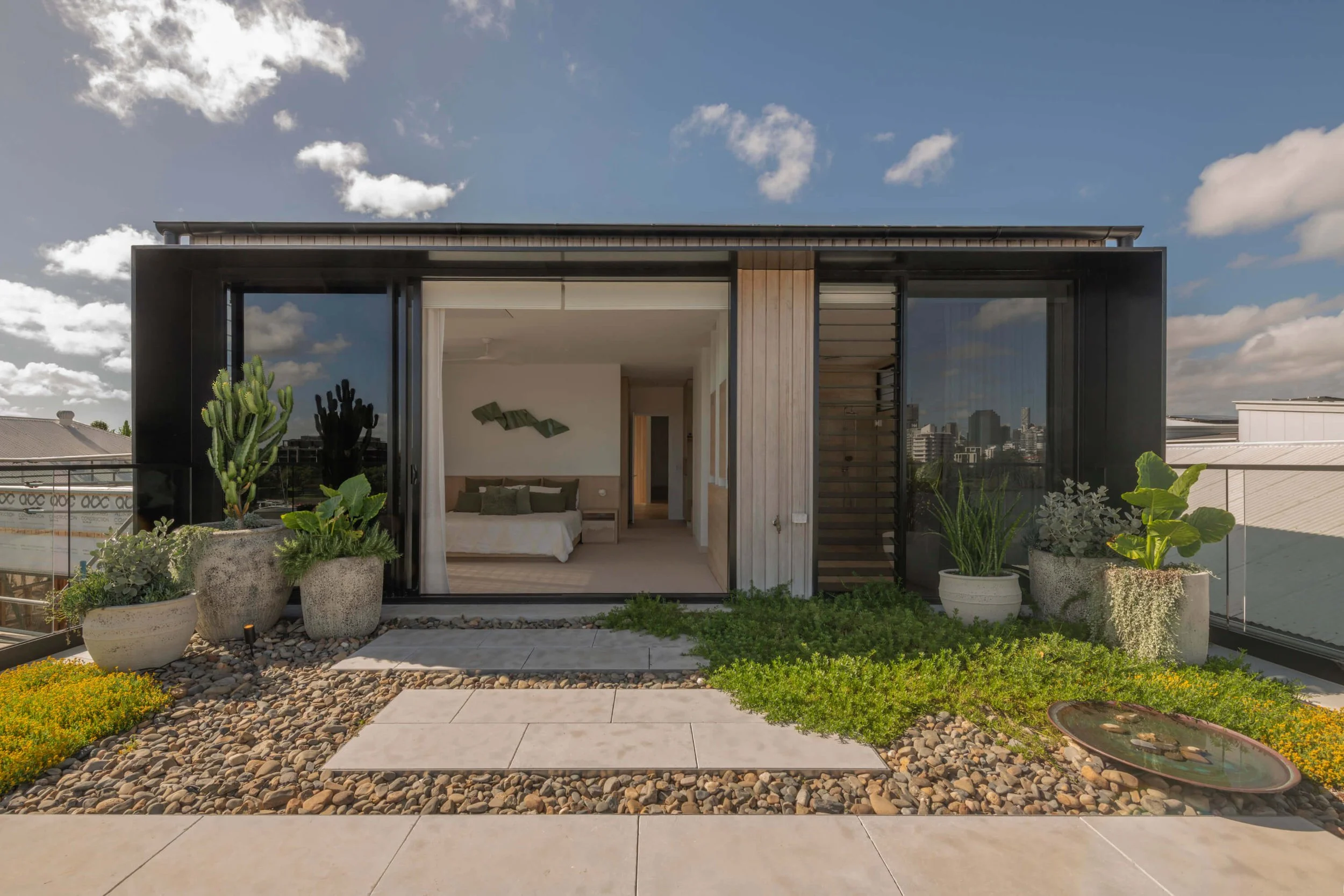 Akuna Laidlaw home East Brisbane - garden. Interiors by Borgeaud Interiors.