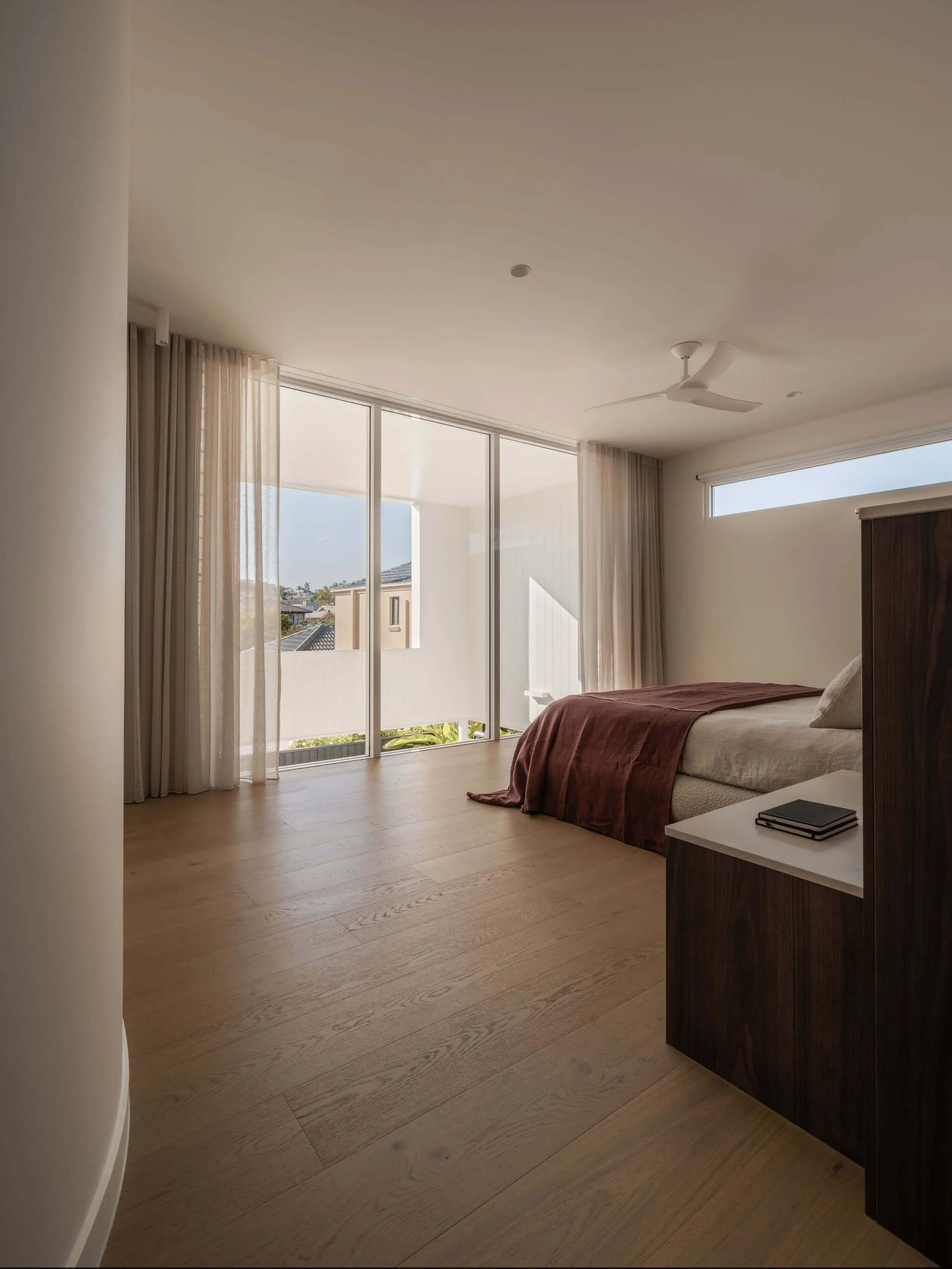 Parklane Place home Bulimba - bedroom. Interiors by Borgeaud Interiors.