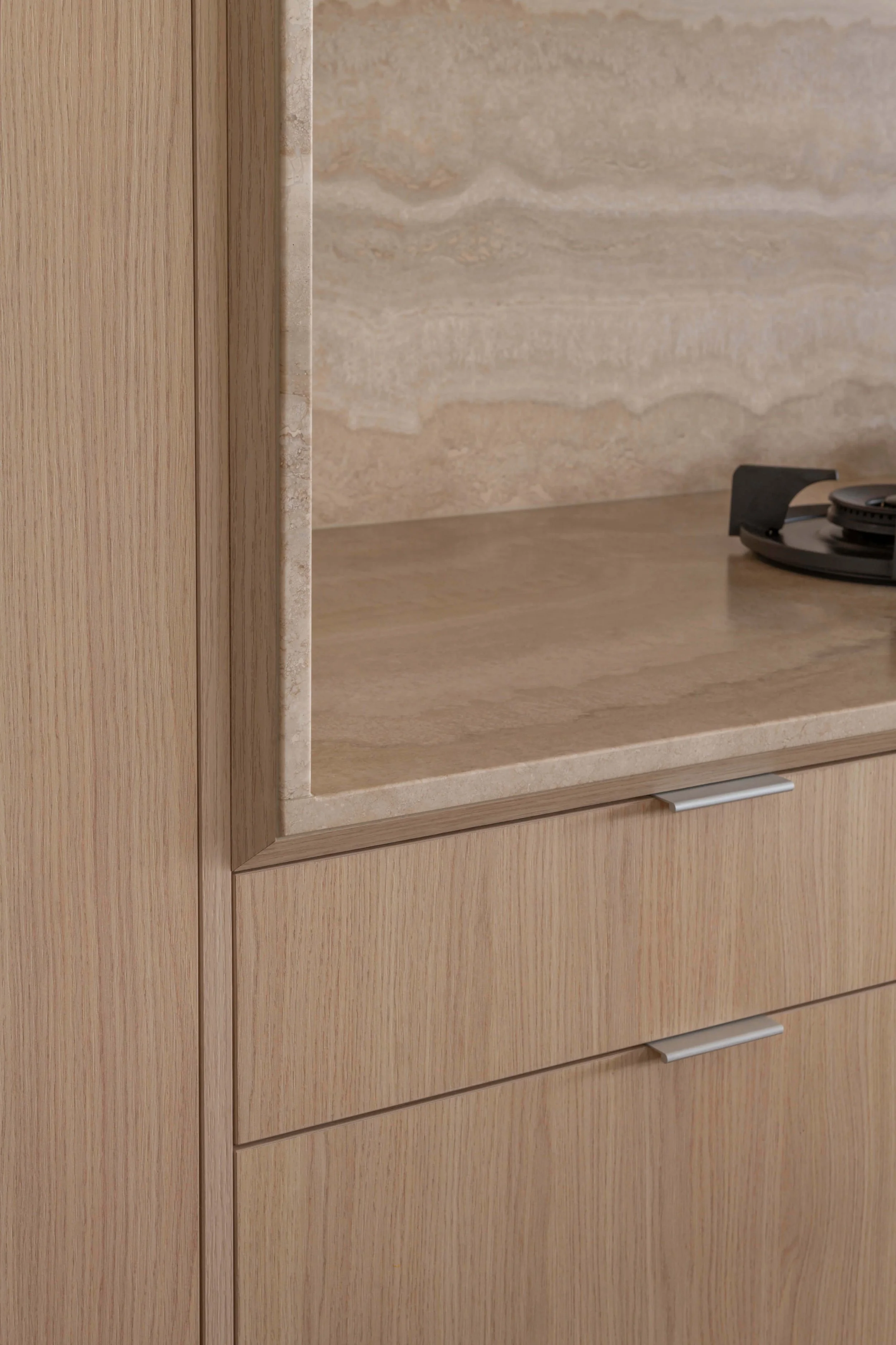 Akuna Laidlaw home East Brisbane - kitchen cabinetry details. Interiors by Borgeaud Interiors.