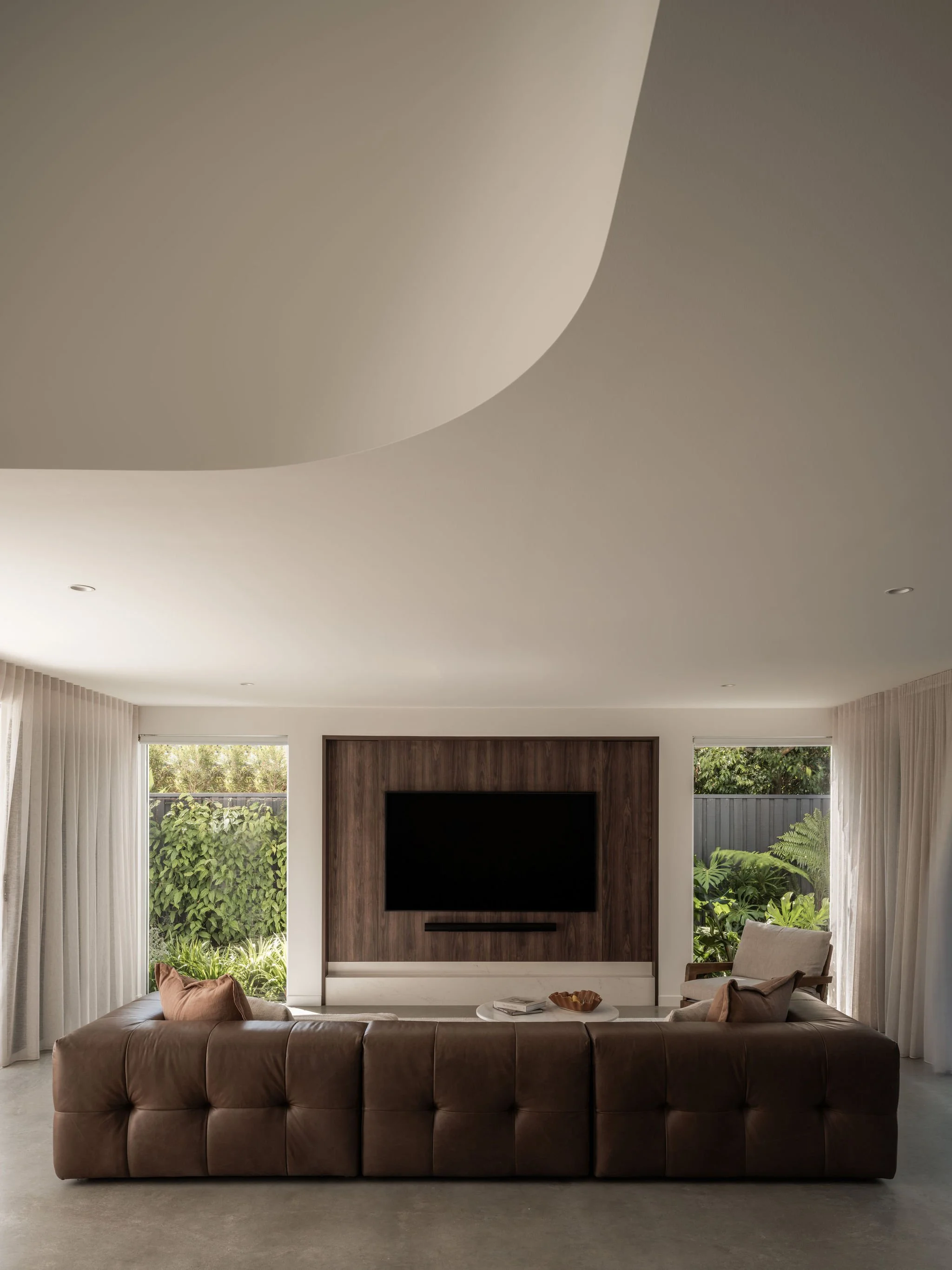 Parklane Place home Bulimba - living. Interiors by Borgeaud Interiors.