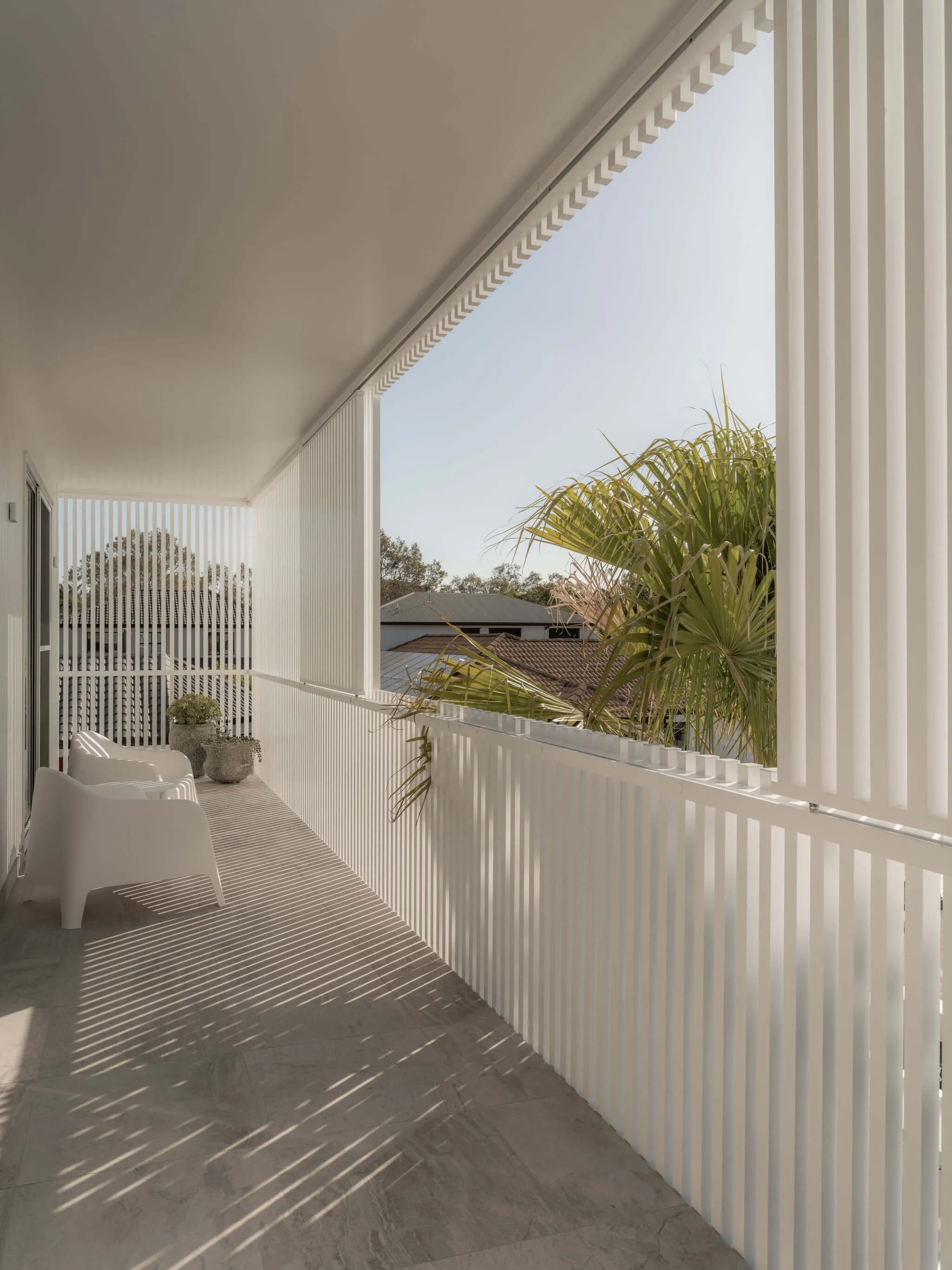 Parklane Place home Bulimba - verandah. Interiors by Borgeaud Interiors.