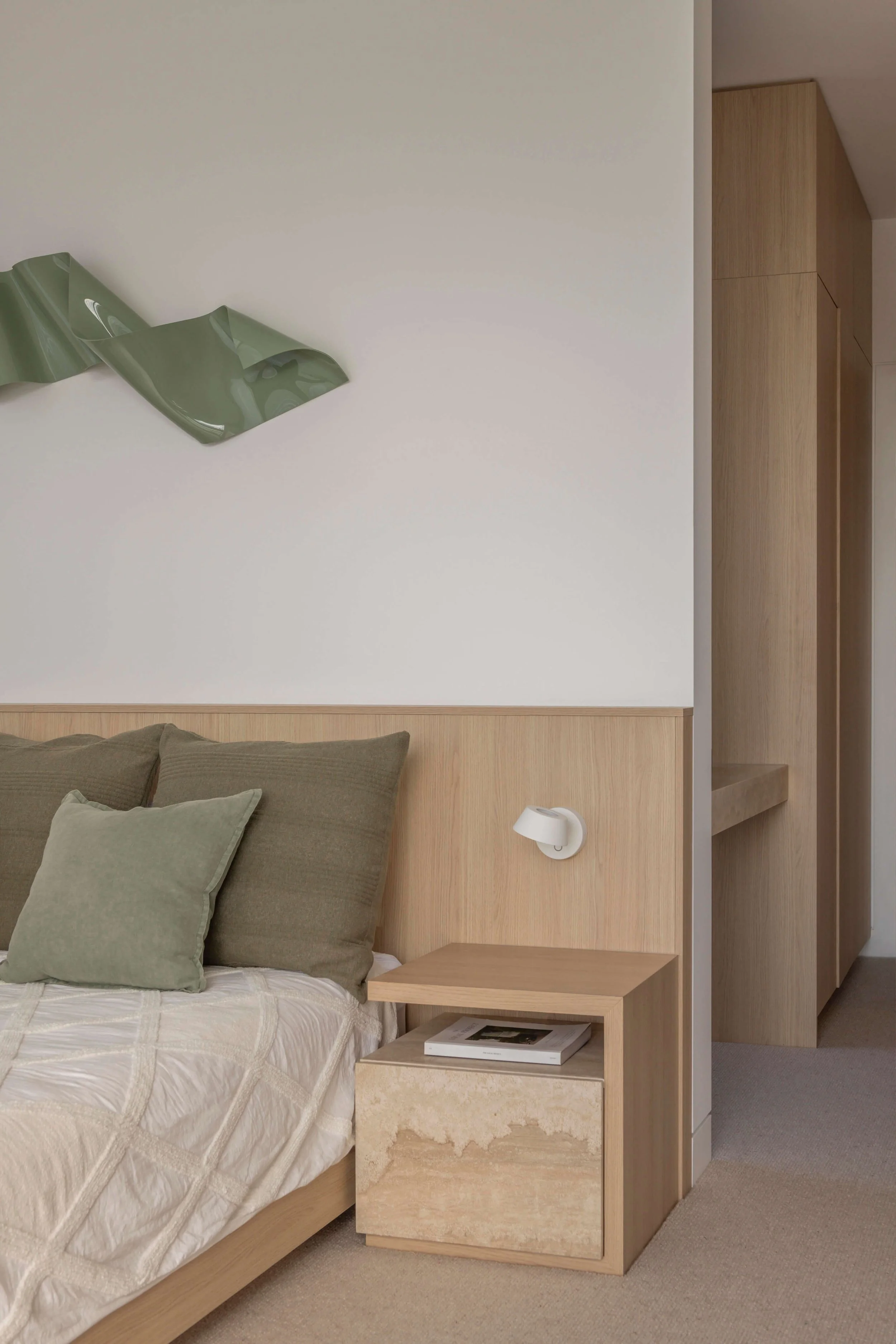 Akuna Laidlaw home East Brisbane - bedroom. Interiors by Borgeaud Interiors.