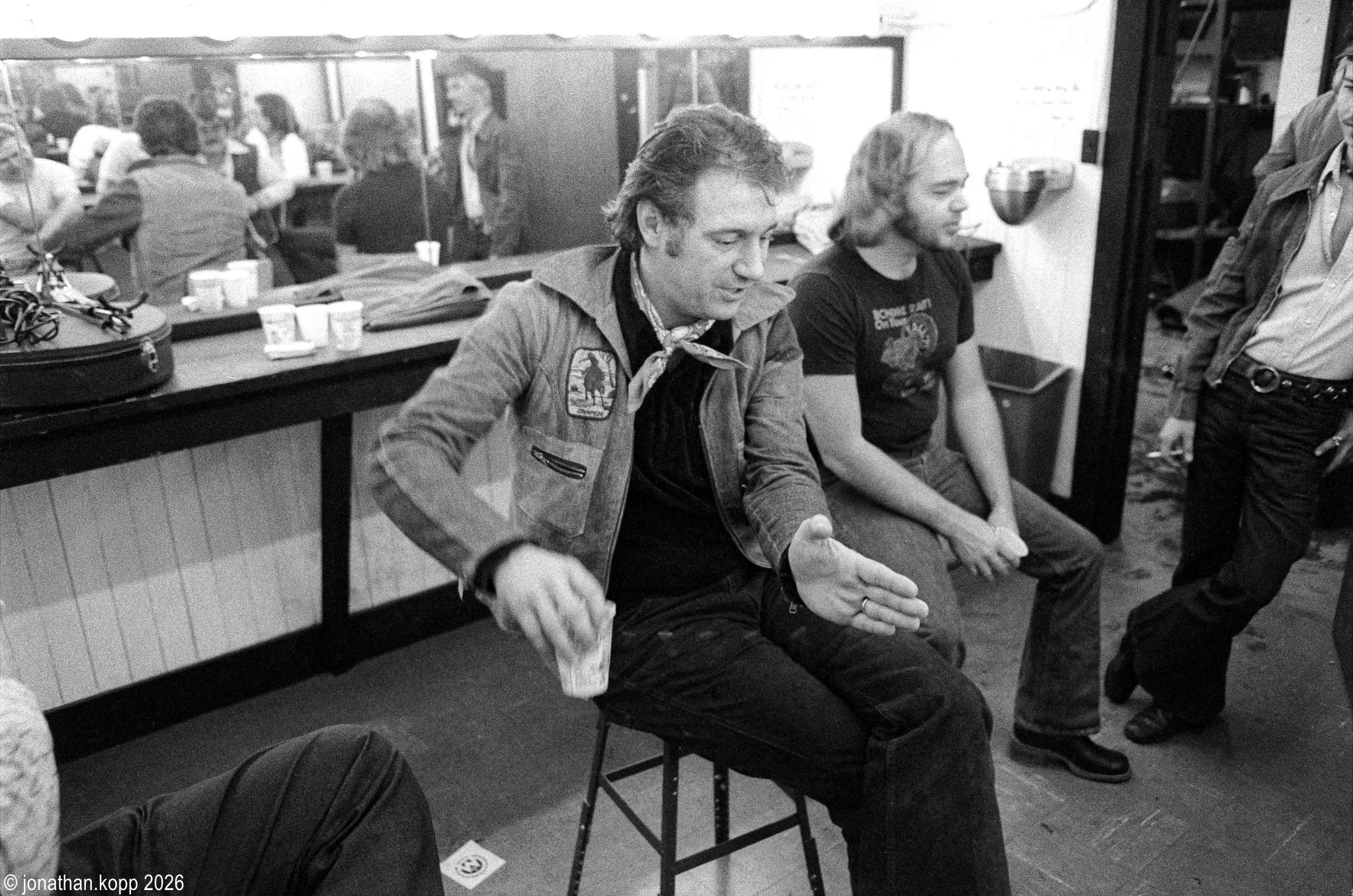 Jerry Jeff Walker and Lost Gonzo bandmates, Chicago, 1976  (If you recognize any, please let me know)