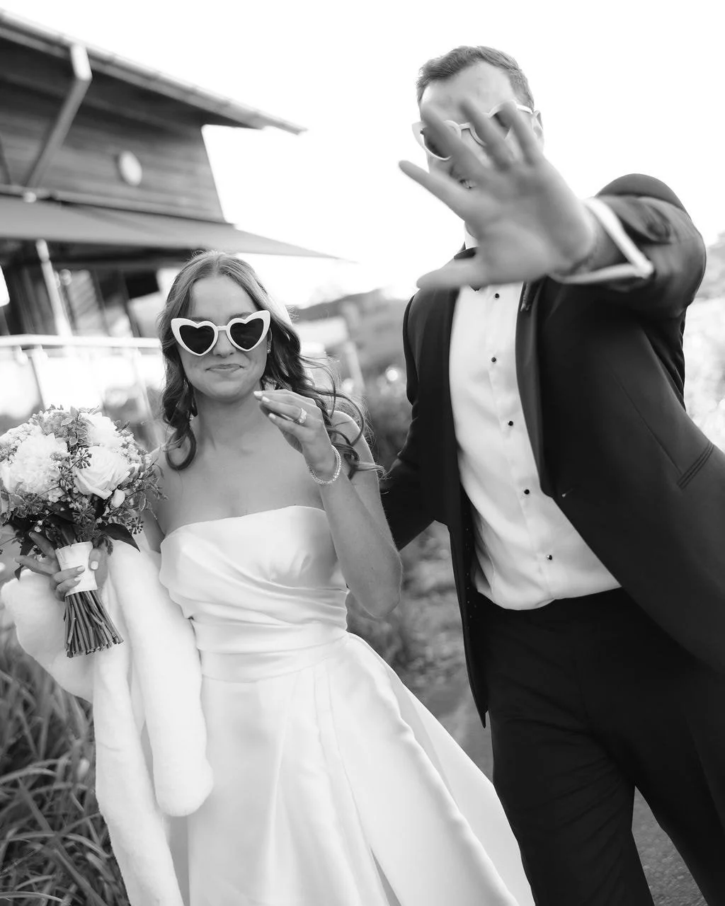 Congratulations to our beautiful bride, Georgia, and her new husband, Heinrich! 🥂✨️ #just married 🤍 Georgia looked stunning in her #customlouisealvarez Mikado gown, the hand draped bodice nipped in on her waist and flowed into a dramatic full skirt