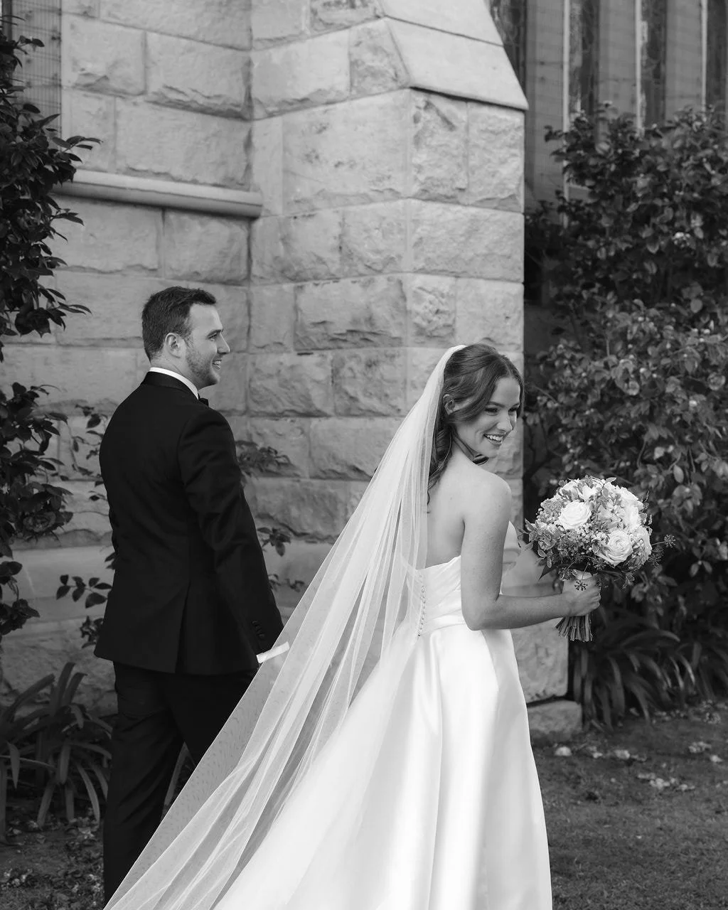 Congratulations to our beautiful bride, Georgia, and her new husband, Heinrich! 🥂✨️ #just married 🤍 Georgia looked stunning in her #customlouisealvarez Mikado gown, the hand draped bodice nipped in on her waist and flowed into a dramatic full skirt