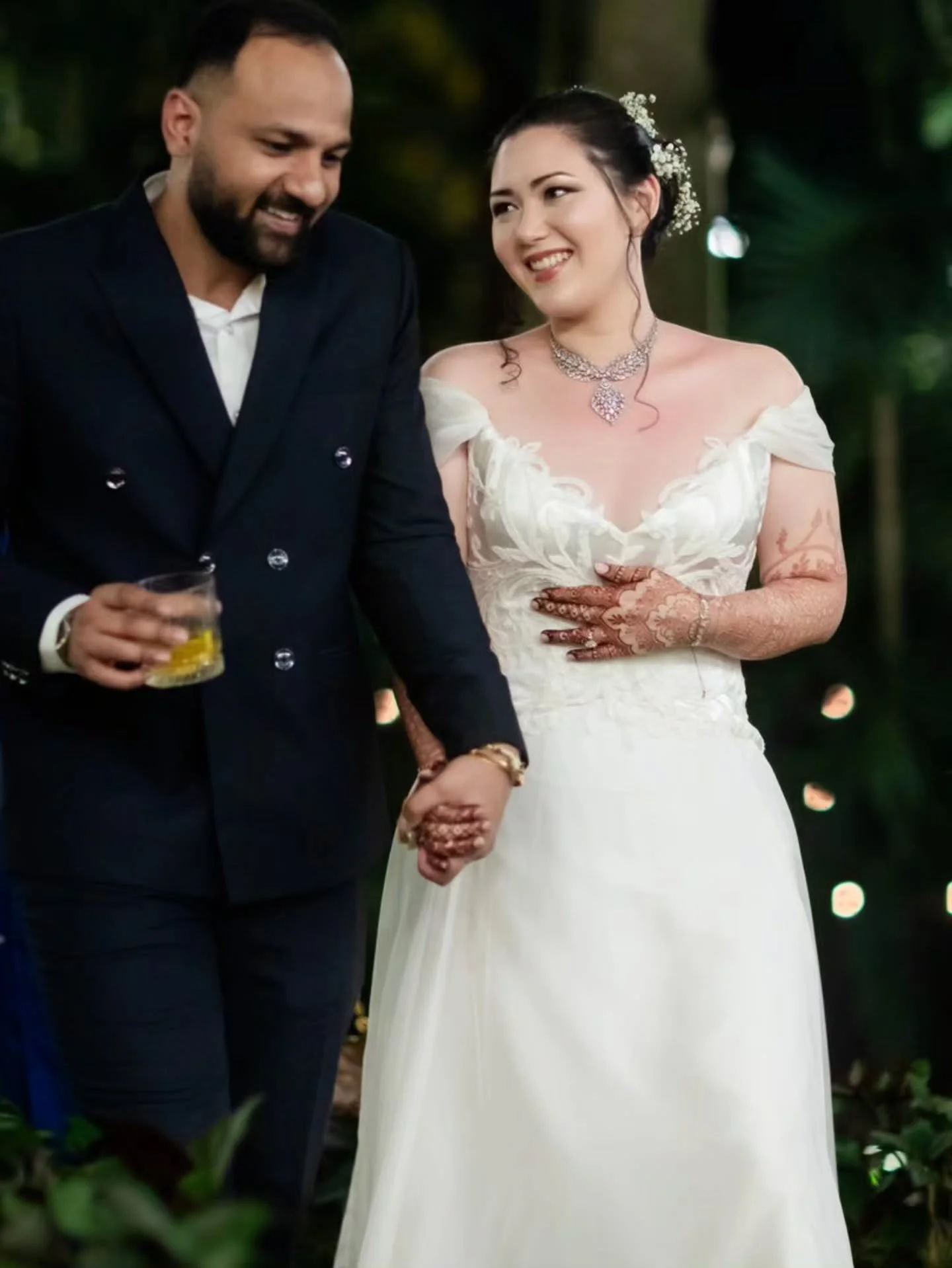 #congratulations to our bride Anna, who was just married in India, wearing her beautiful custom Louise Alvarez gown. The celebrations, which spanned three days, included this reception for this happy couple.
Image @mayarthaproductions 
#weddinggown