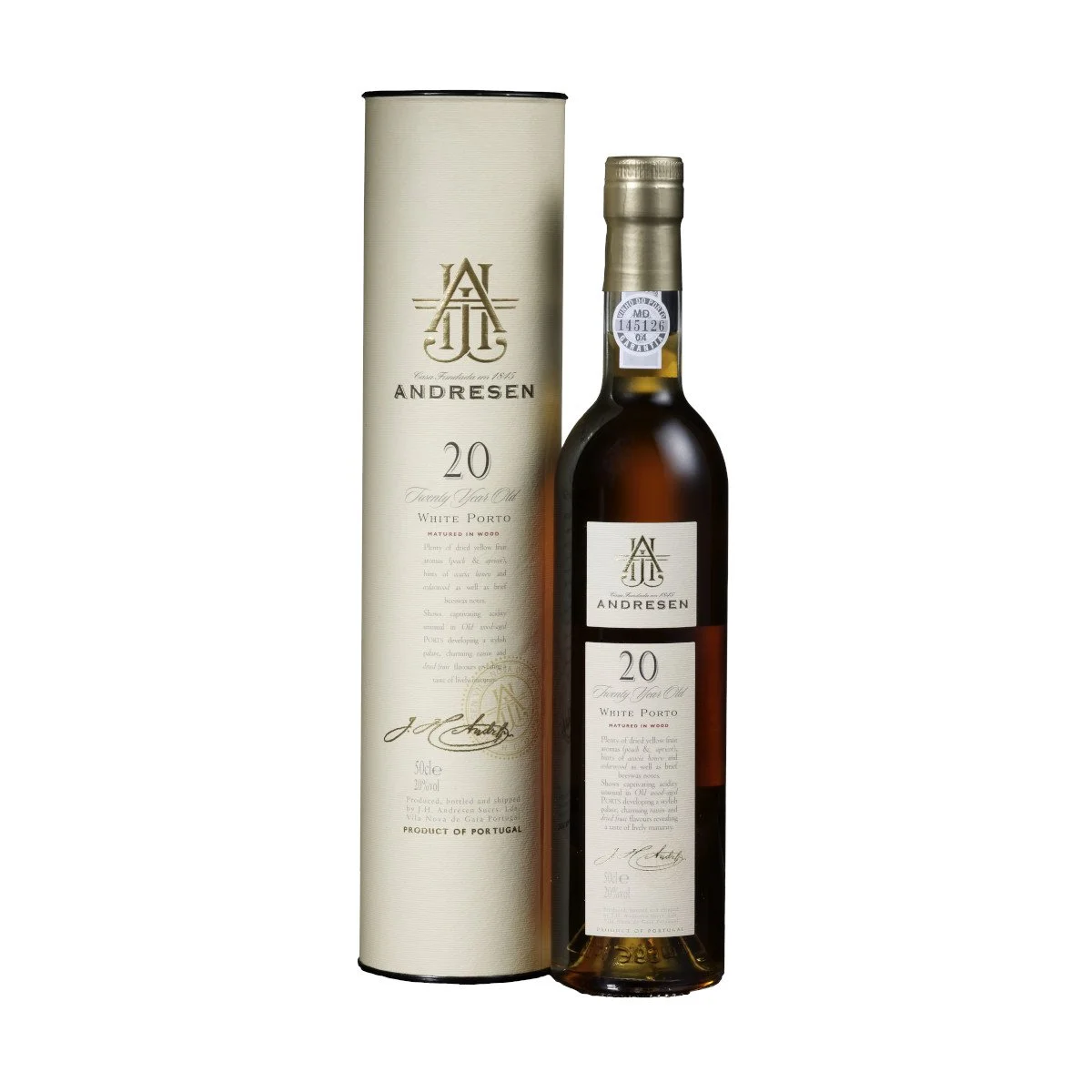 JH ANDRESEN 20YO WHITE PORT 50CL