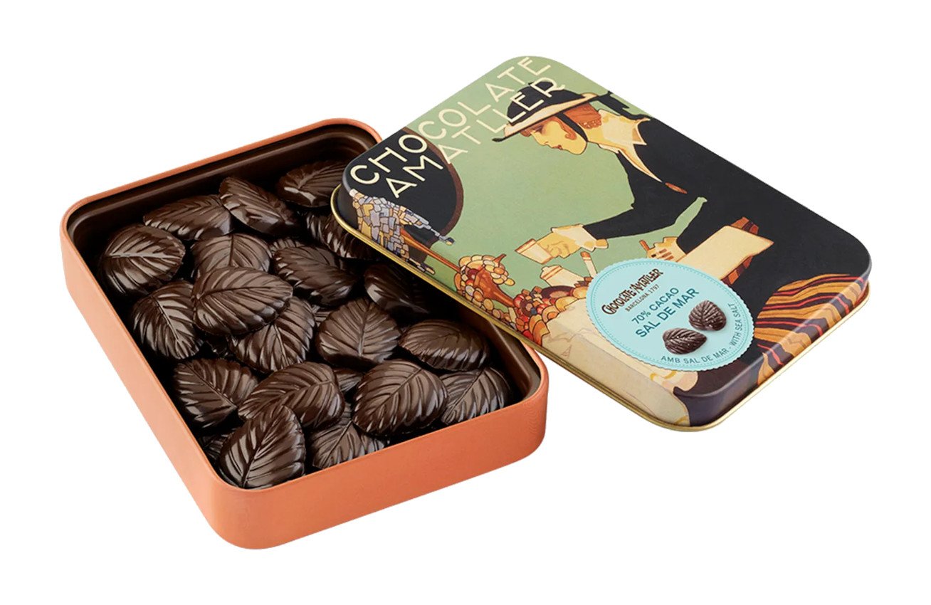 AMATLLER 70% DARK CHOCOLATE LEAVES WITH SEA SALT TIN.jpg