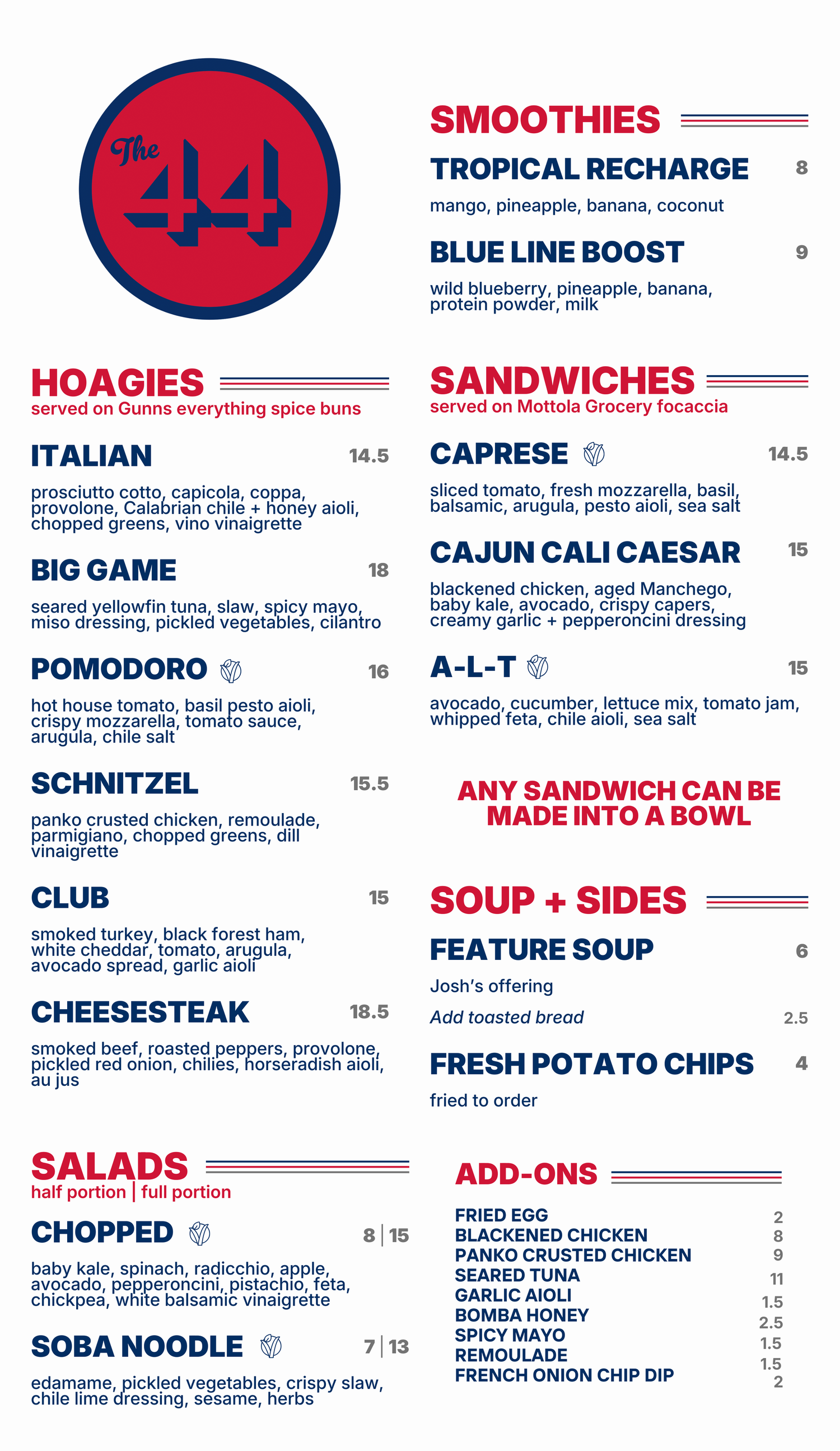 Room 44 Menu Menu — THE 44