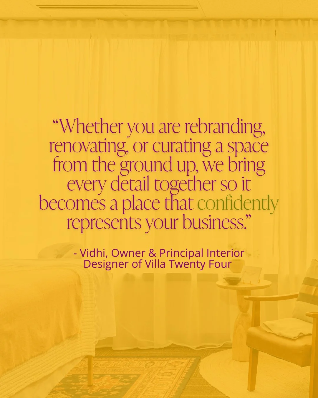 Rebranding a space, renovating one, or building it from the ground up all require the same thing: someone who can bring every detail together with intention.

That's the work. Not just choosing finishes or furniture, but making sure the final space a