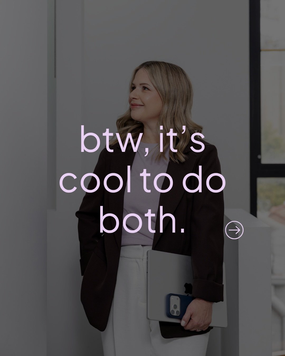 A little reminder that two things can be true at once. 💜

You can invest in your business without having everything perfectly polished.

You can have a marketing strategy and still change your mind.

You can have big goals without knowing exactly ho