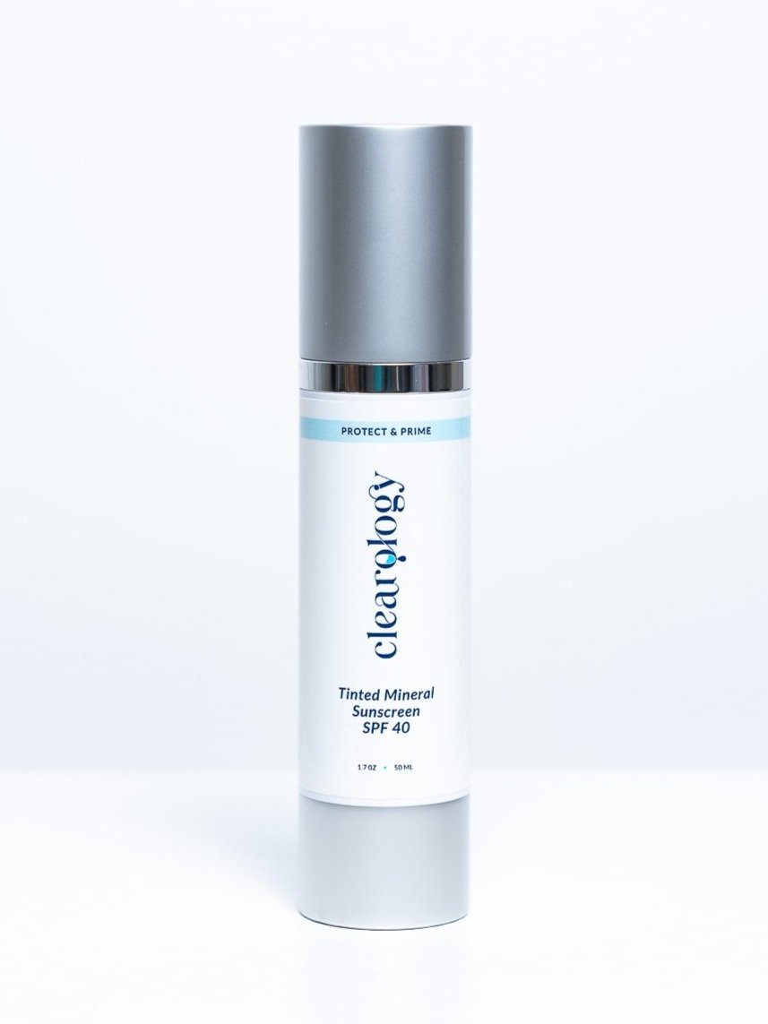 Tinted Mineral Sunscreen SPF 40 Clearology SkinCare Rebecca Meyers The Acne Coach