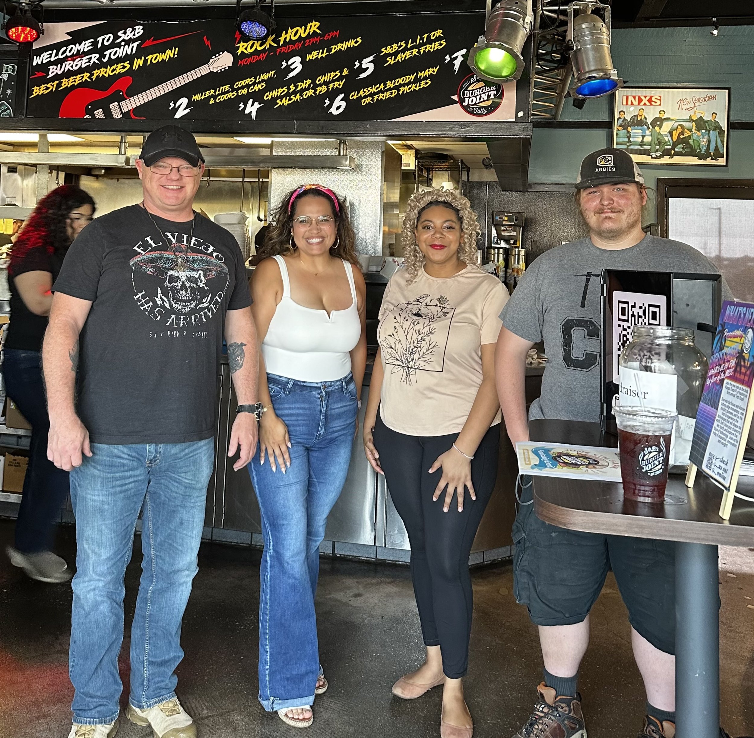 The first Fundraising event at S&B Burger Joint (LtR: Lance, Felicia, Zakayla, Brennan)