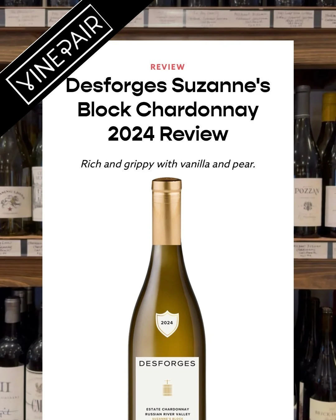 Congratulations to our client @desforges_vineyards for making @vinepair &ldquo;The 30 Best Chardonnays for 2026.&rdquo; The 2024 Suzanne&rsquo;s Block Chardonnay was the wine that made our founder @alex_sarovich fall in love with Desforges&rsquo; win