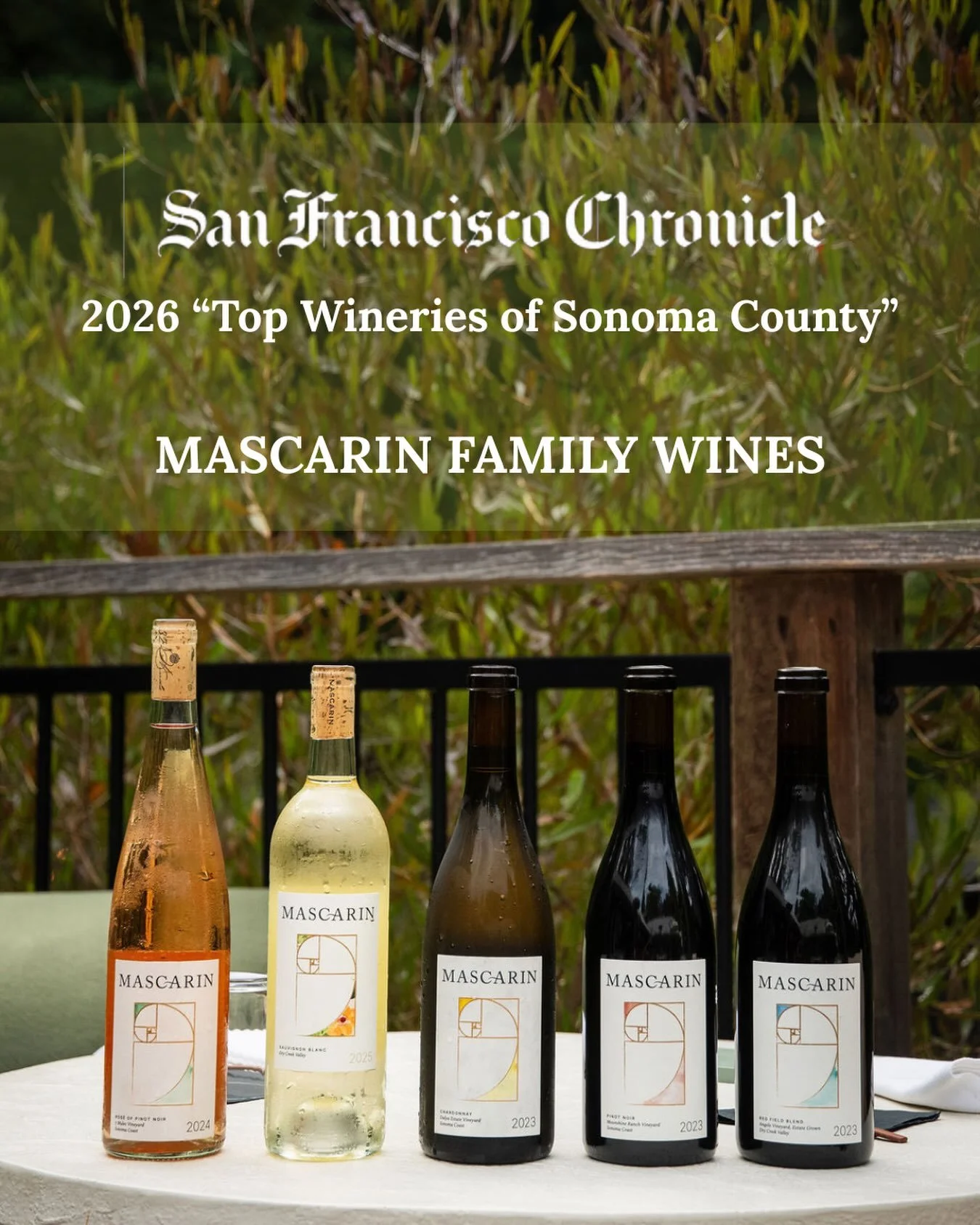 Congrats to our client @mascarinwines for the incredible honor of making @sfchronicle&rsquo;s 2026 &ldquo;Top Sonoma County Wineries&rdquo;!⁠
⁠
Described by Senior Wine Reporter Jess Lander as &ldquo;delicate, clean and layered,&rdquo; Mascarin&rsquo