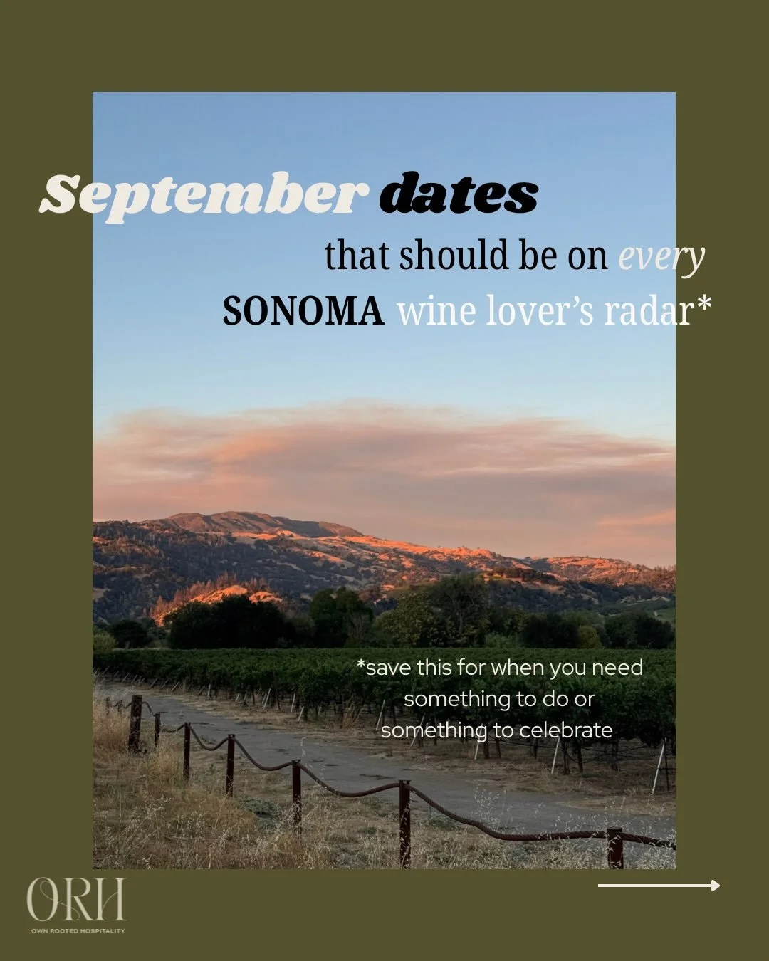 Save this if:

- you are a @sonomacounty local looking for weekend plans
- you are traveling to Sonoma this month and want to maximize your time here
- you are a winery who makes Cabernet Sauvignon and/or Grenache and want to capitalize on two wine h