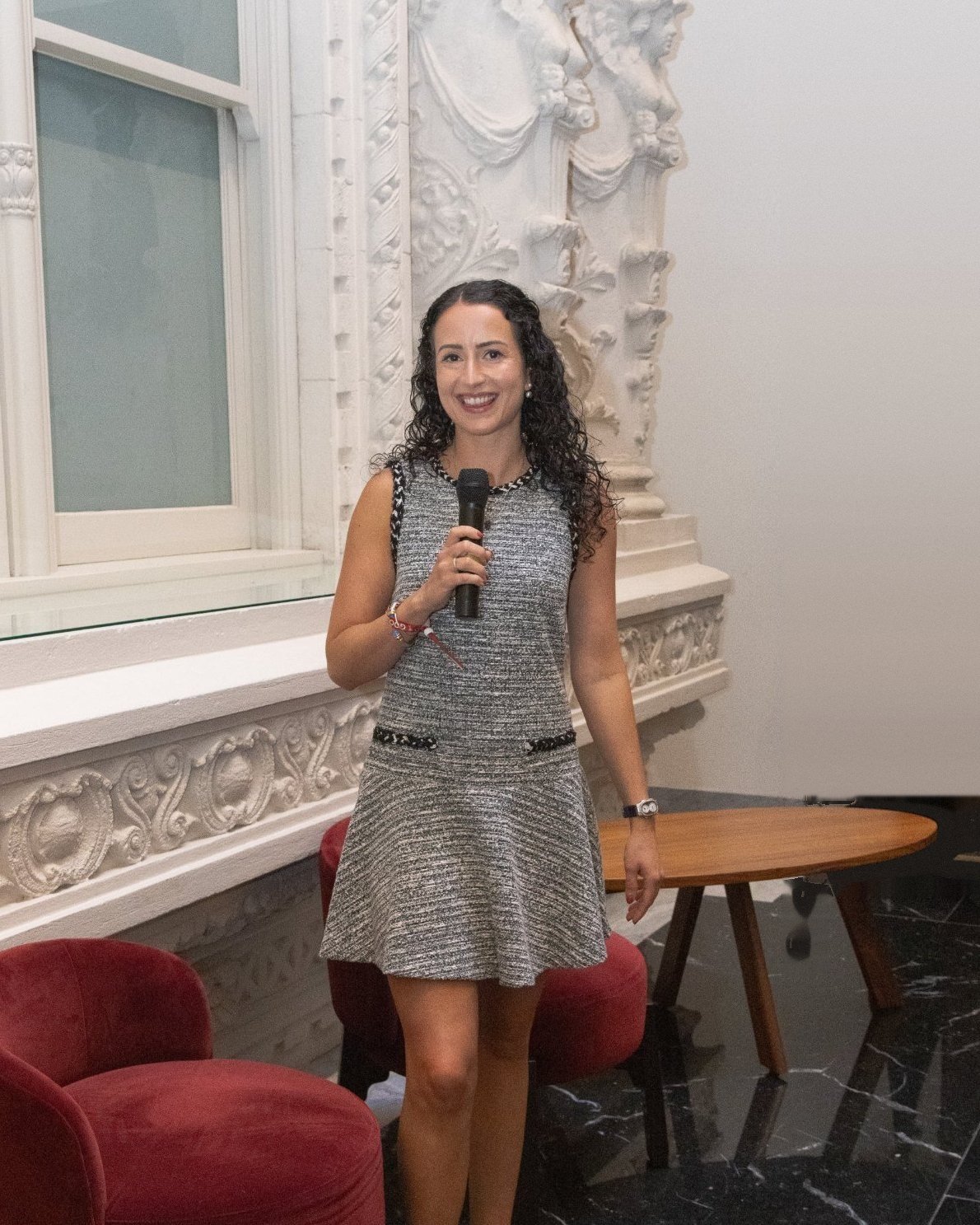 Alex Sarovich speaking to guests at an event in San Francisco