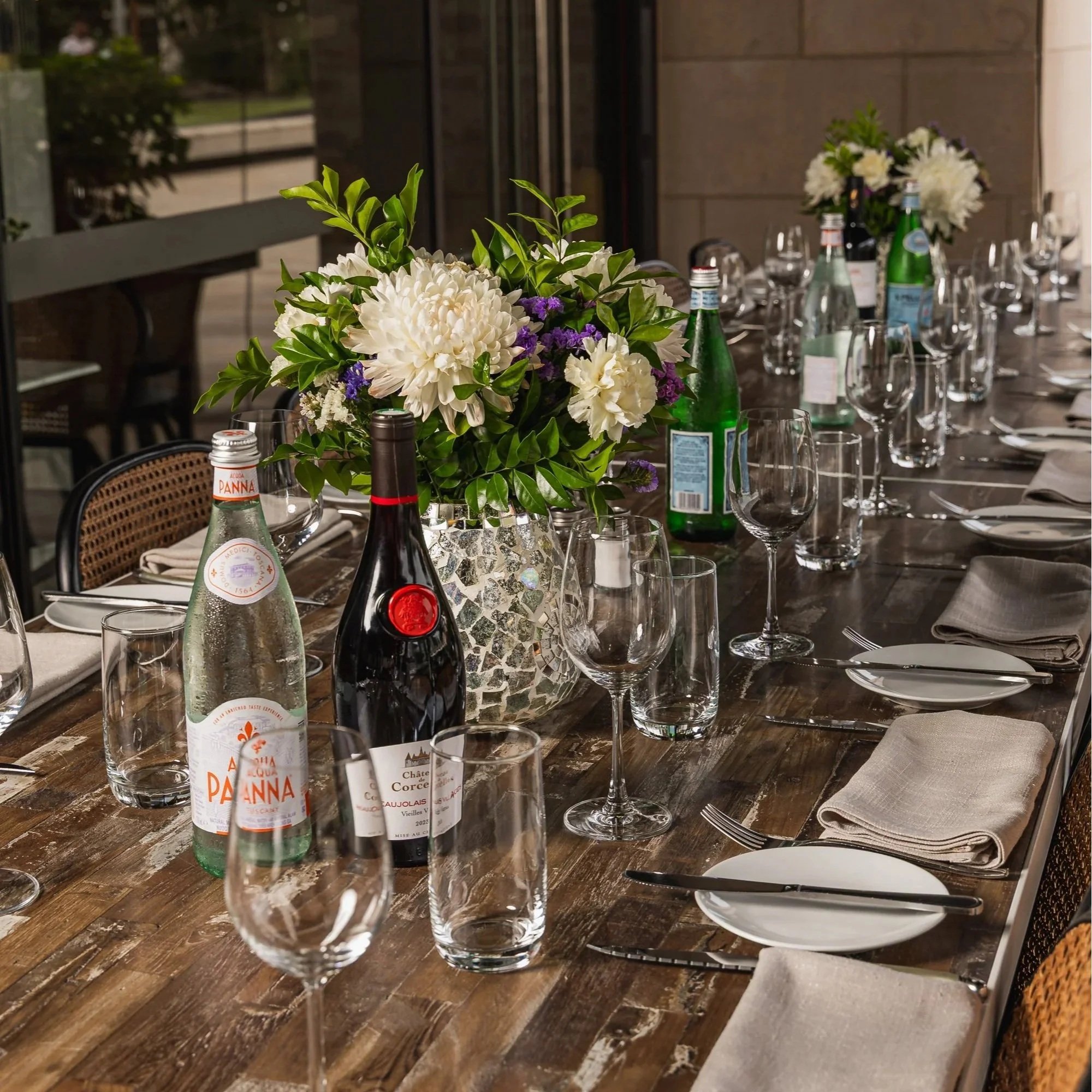 Stylish indoor dining area set up for a bridal shower