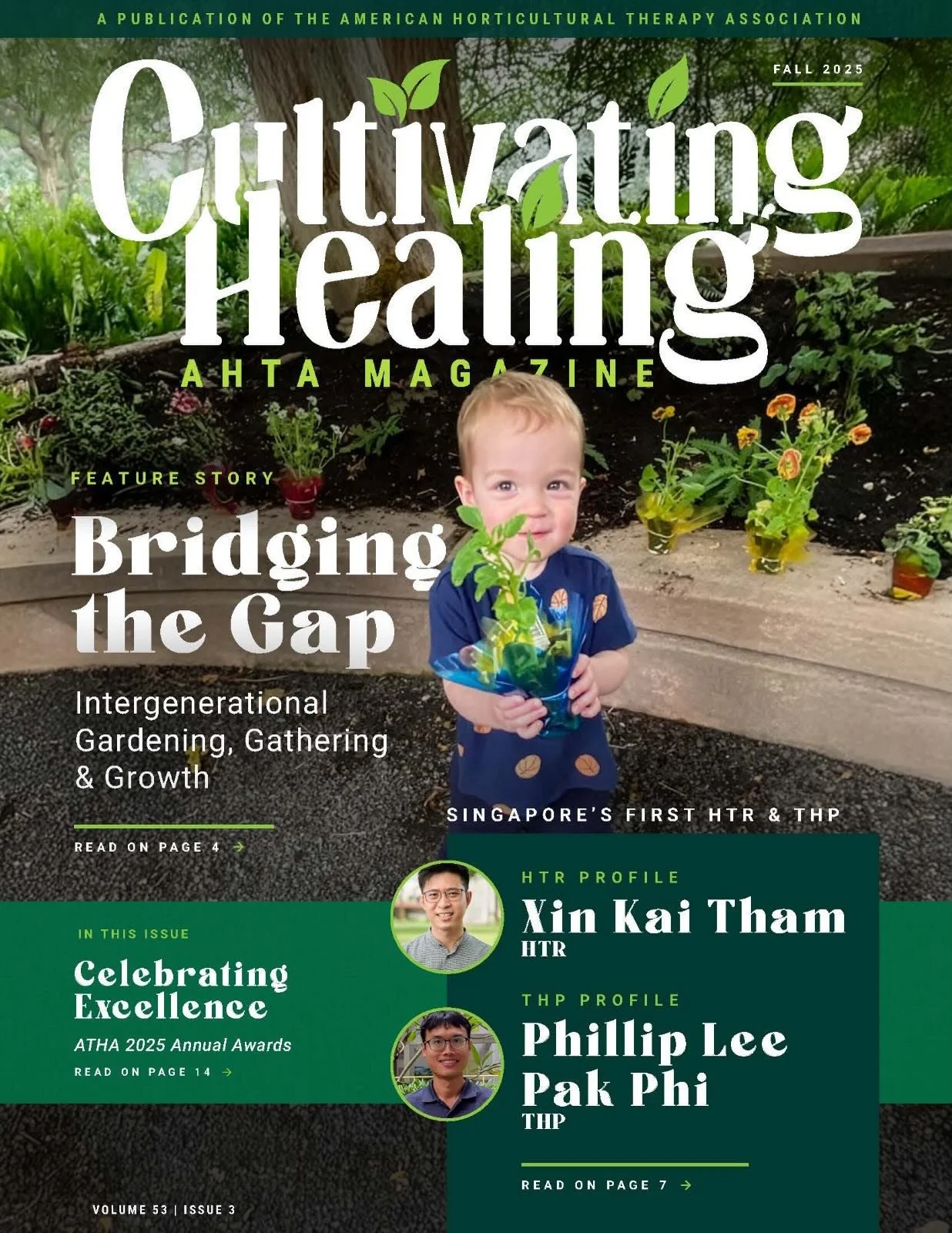 We&rsquo;re proud to share that our Founder and Principal, Tham Xin Kai , HTR has been featured in the @americanhorttherapy American Horticultural Therapy Association (AHTA) Magazine &ndash; Cultivating Healing, Fall 2025! 

Together with @imh.singap