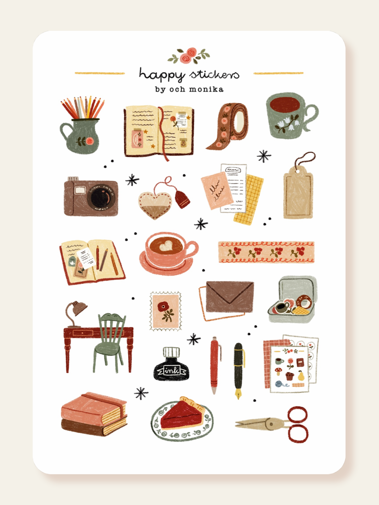 Och Monika - Cozy Journaling SS083 Sticker Sheet