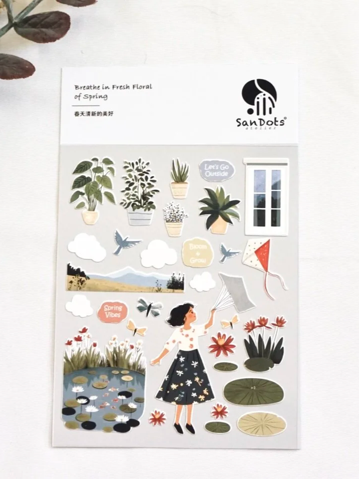 SanDots Atelier - Breathe in Fresh Floral of Spring Sticker Sheet
