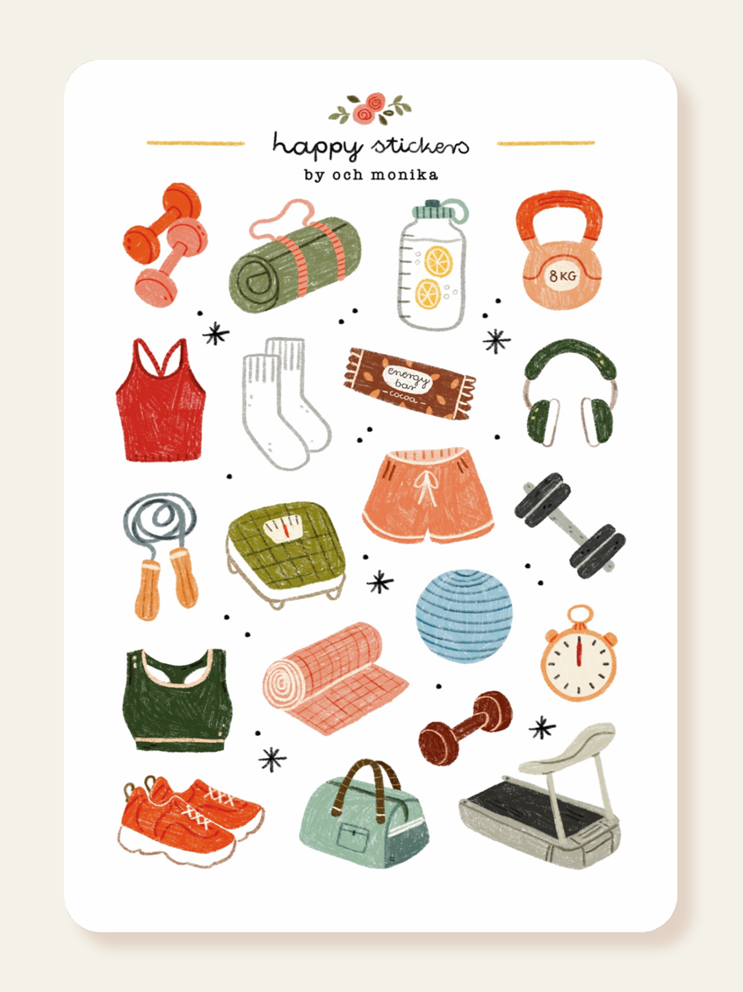 Och Monika - Fitness SS056 Sticker Sheet