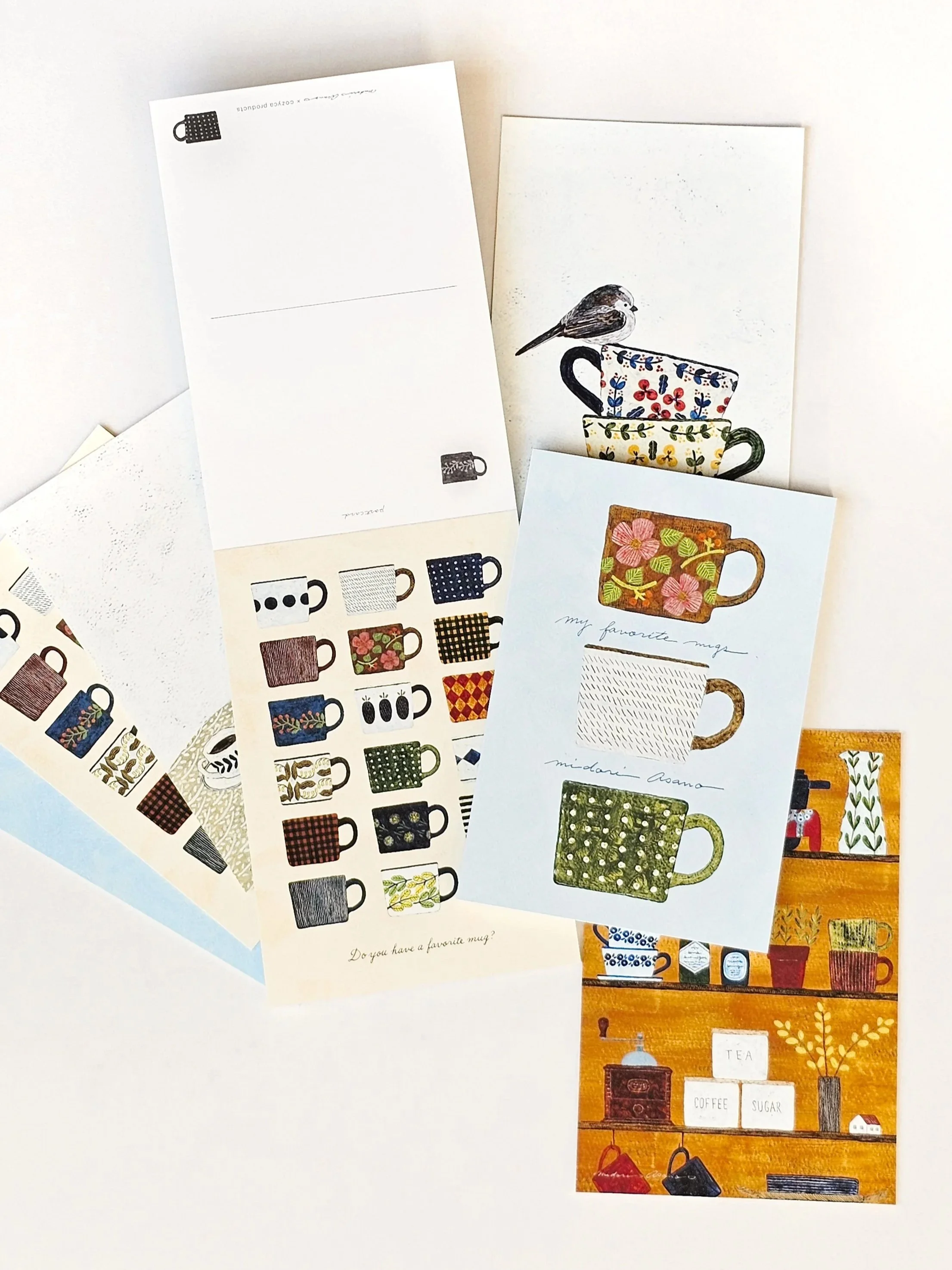 Cozyca - Midori Asano Postcards Pad - My Favorite Mugs
