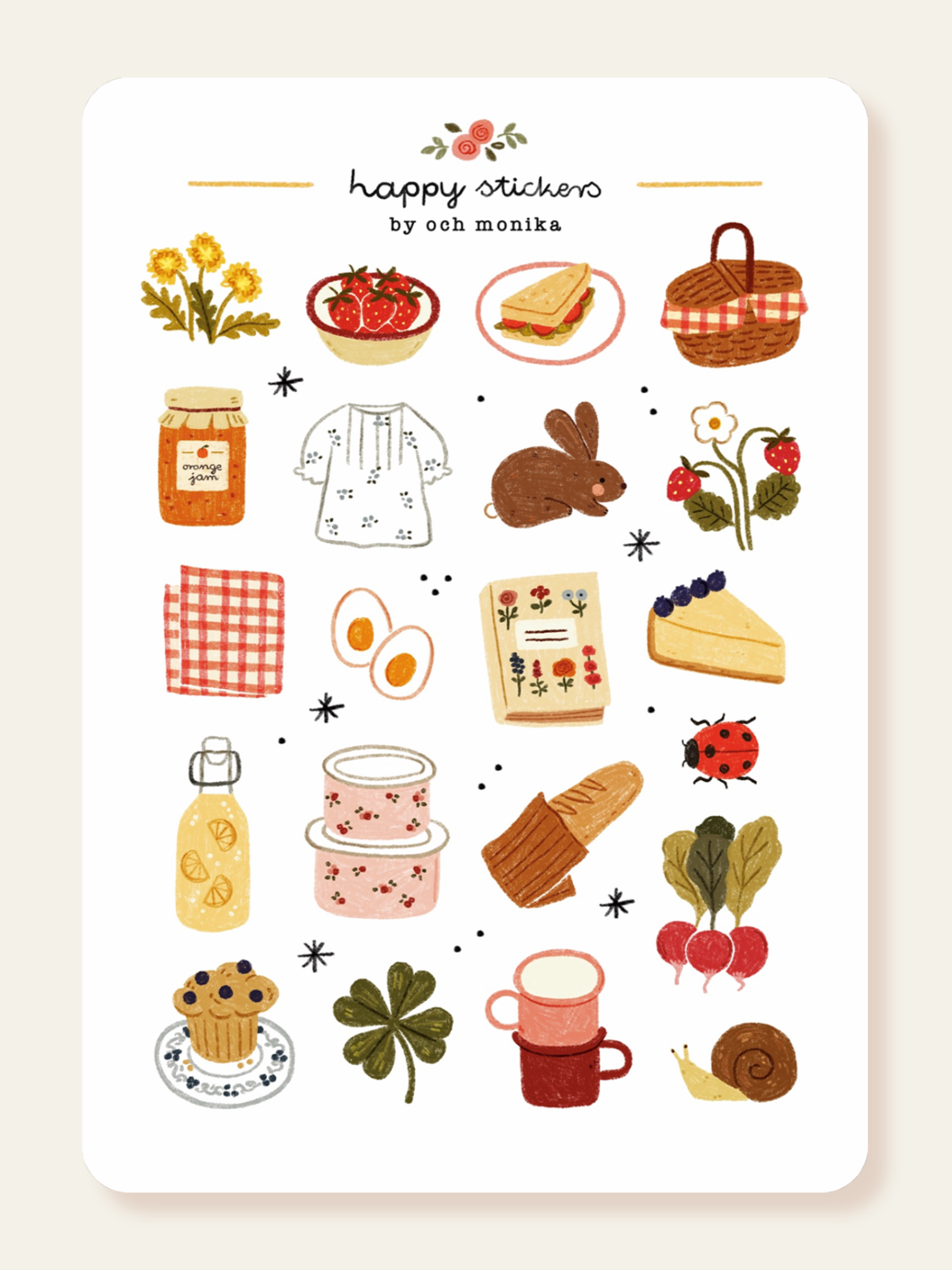 Och Monika - Spring Picnic SS080 Sticker Sheet