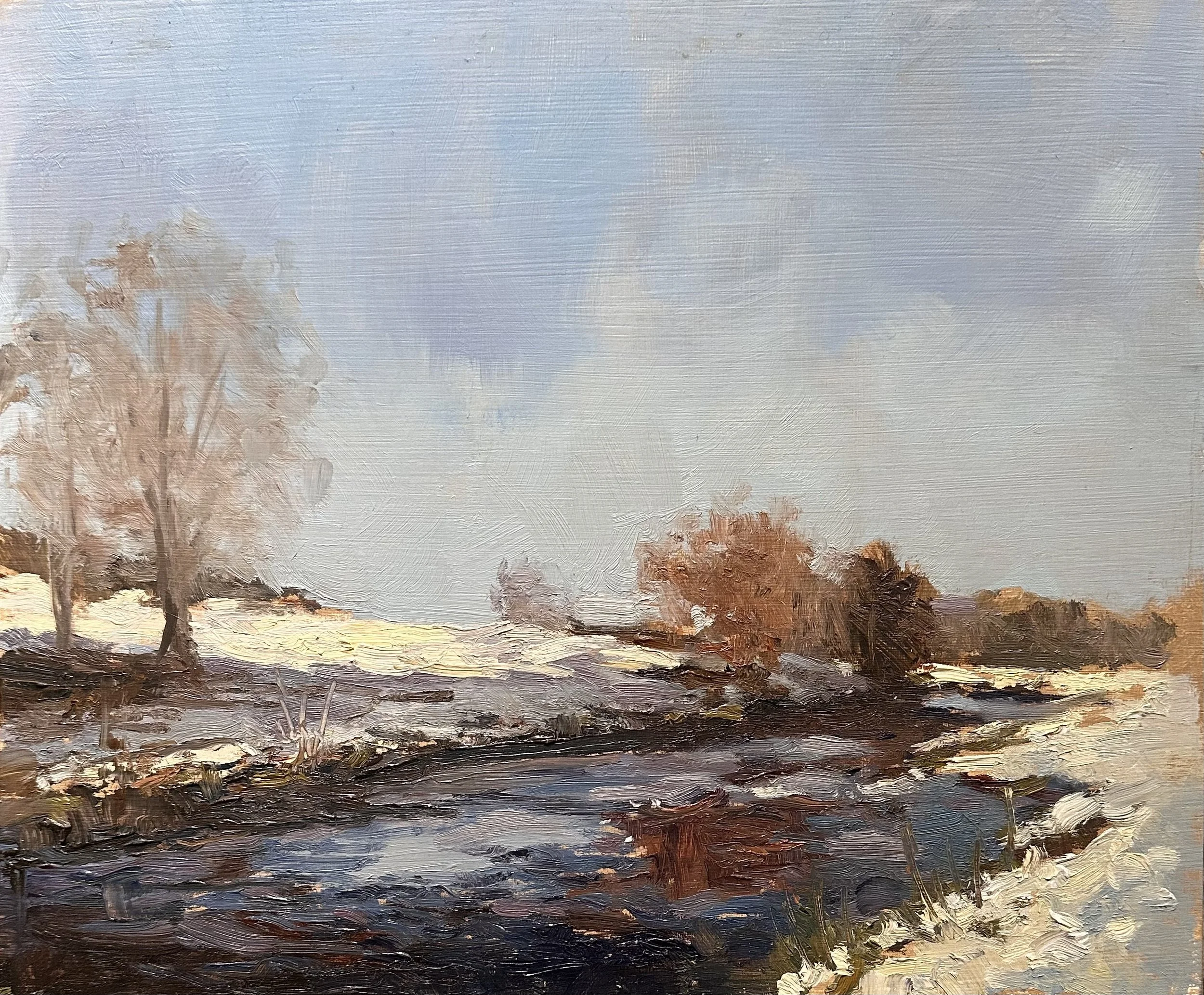 First Snow by The River  Derwent, Chatsworth