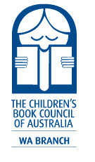 Logo of the Children's Book Council of Australia, WA Branch, featuring a smiling cartoon child reading a book.