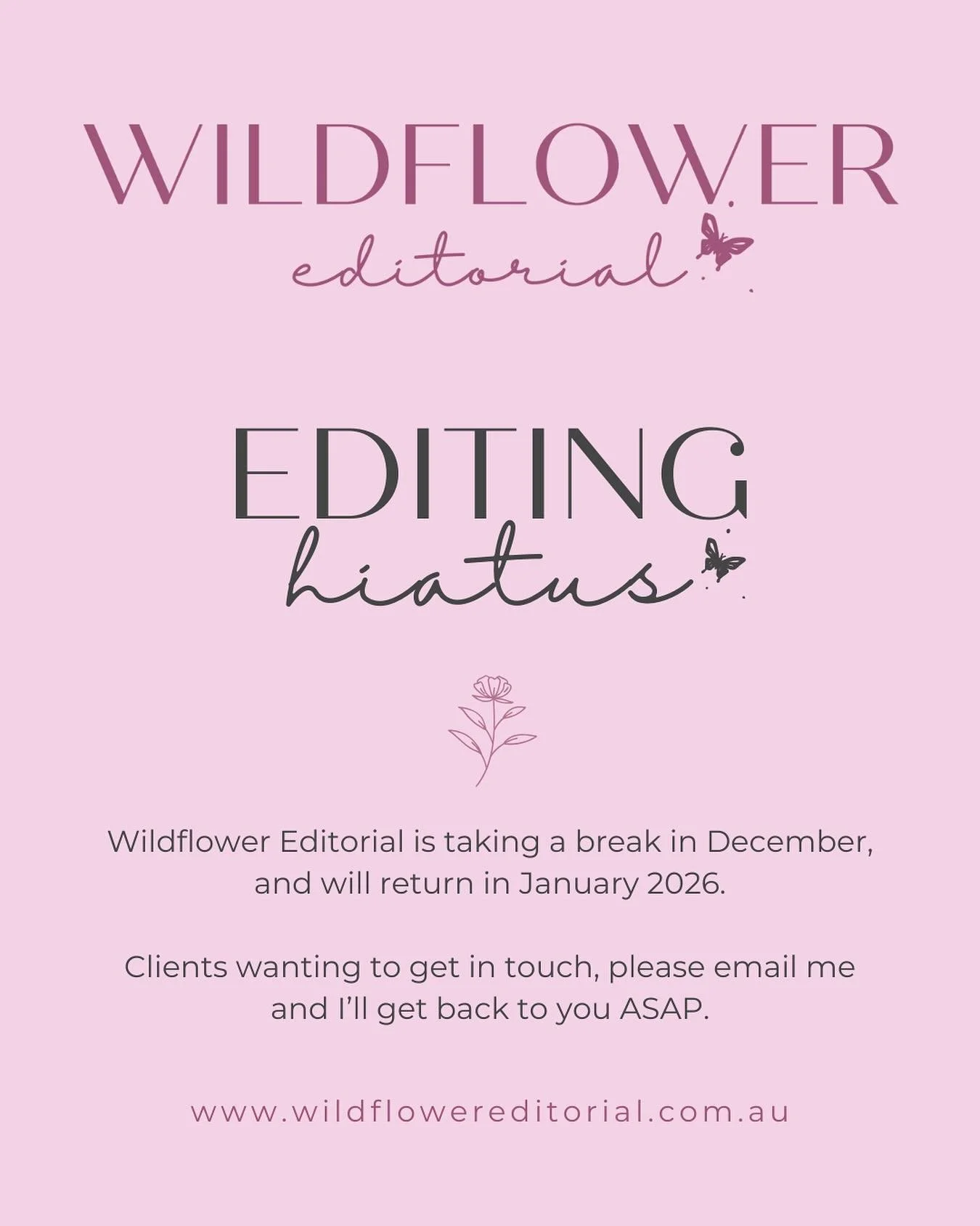 December is for slowing down, soaking up the summer sun, celebrating my birthday (the big 4-0 🫣), and enjoying the magic of Christmas. 🌞🎄✨

I&rsquo;ll be taking a full pause from editing this month to rest, create for myself, and let stories bloom