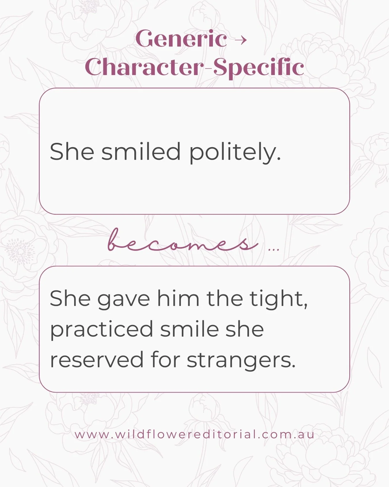 Small shifts make a big difference in storytelling 📖 

This is the work of developmental editing. Turning general moments into character specific ones that reveal personality, history, and tension.

If your manuscript needs deeper character work and