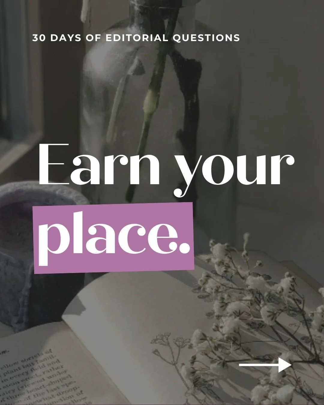 Earn your place. 🌿

Every scene in your manuscript takes up space.

So when I&rsquo;m developmentally editing a manuscript, one of the questions I&rsquo;m asking is:

What is this scene doing for the story?

A scene might move the plot forward, reve