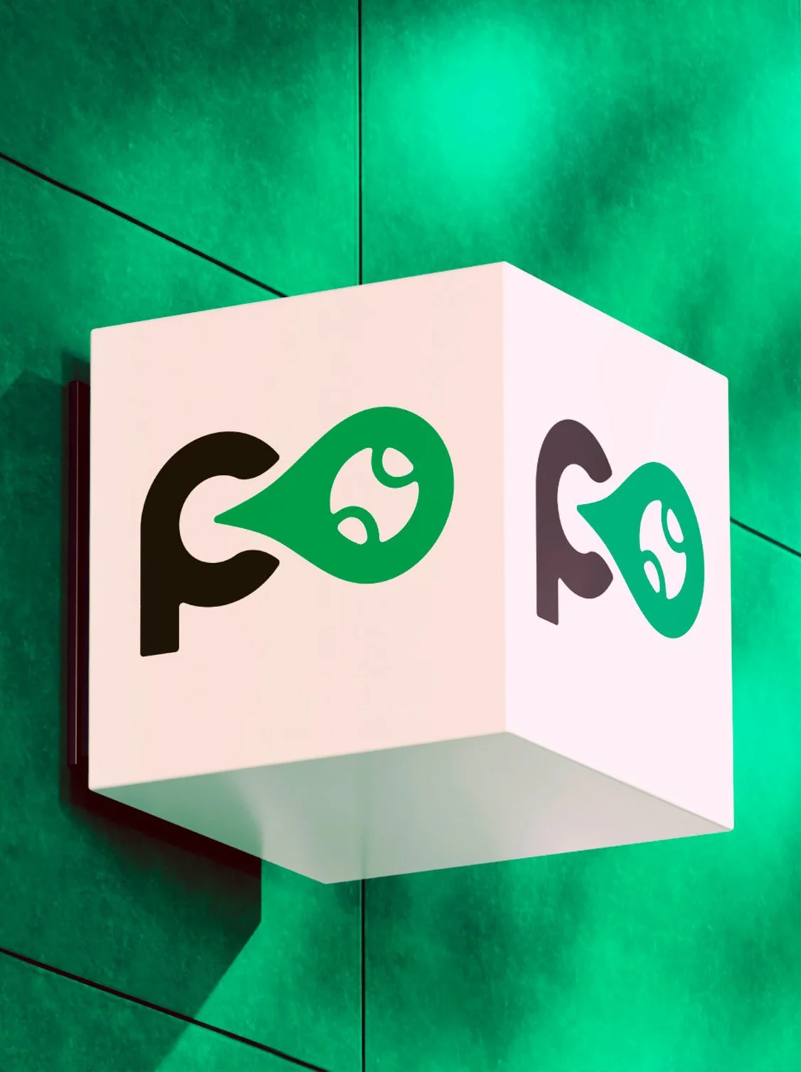 a light box installation of a logo