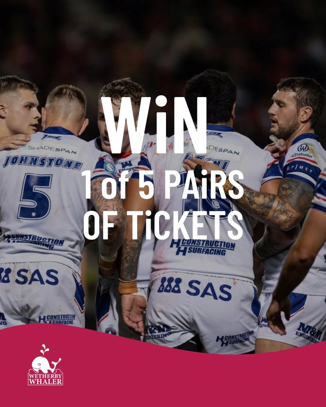 🏉 To celebrate this year&rsquo;s Wetherby Whaler Festive Challenge, we are GIVING AWAY FIVE PAIRS of tickets to the match! 🏉

All you have to do to WIN 1 of 5 pairs of tickets is:

💛 Like this post

💛 Follow our page

💛 Leave a comment telling u