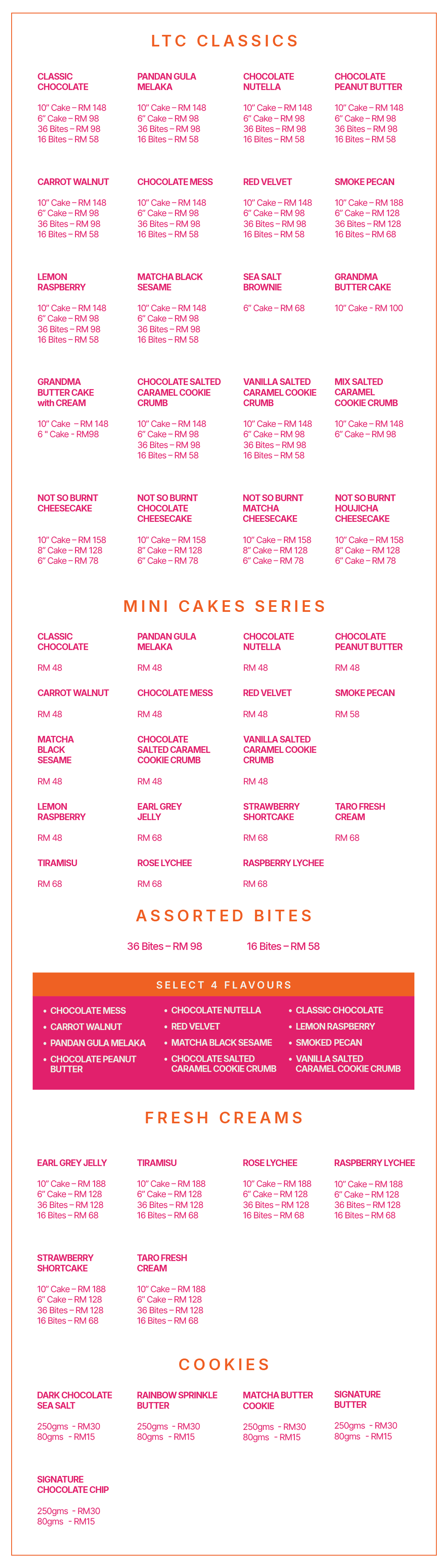Ltc Menu Design Menu — Little Tee Cakes