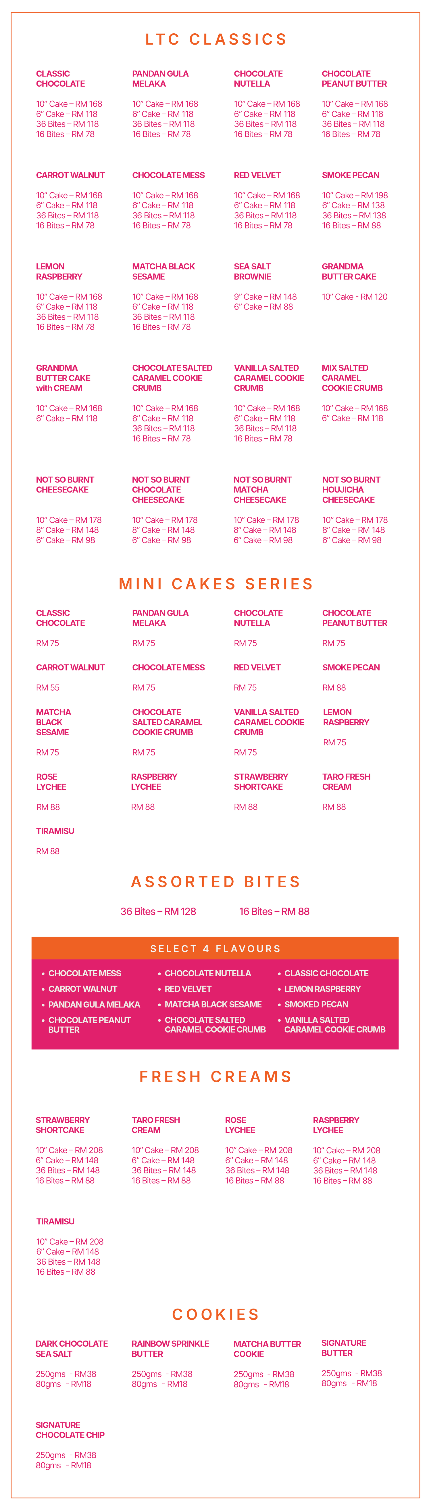 Ltc Menu Design Menu — Little Tee Cakes
