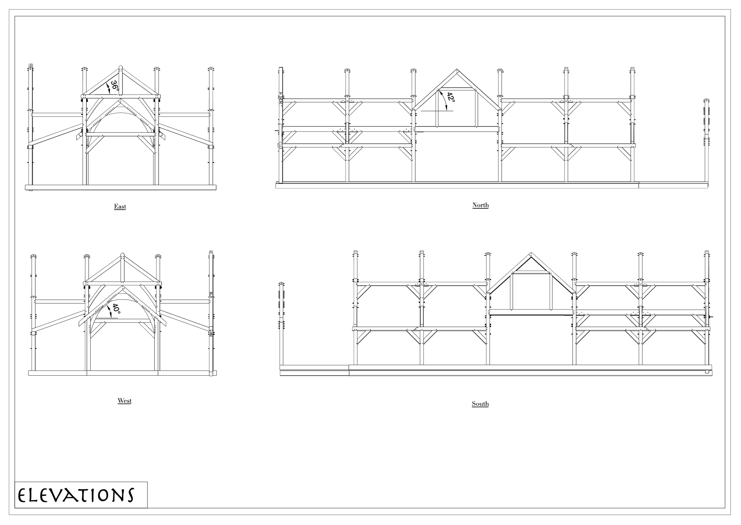 20m x 10m with 4 different roof pitches throughout.