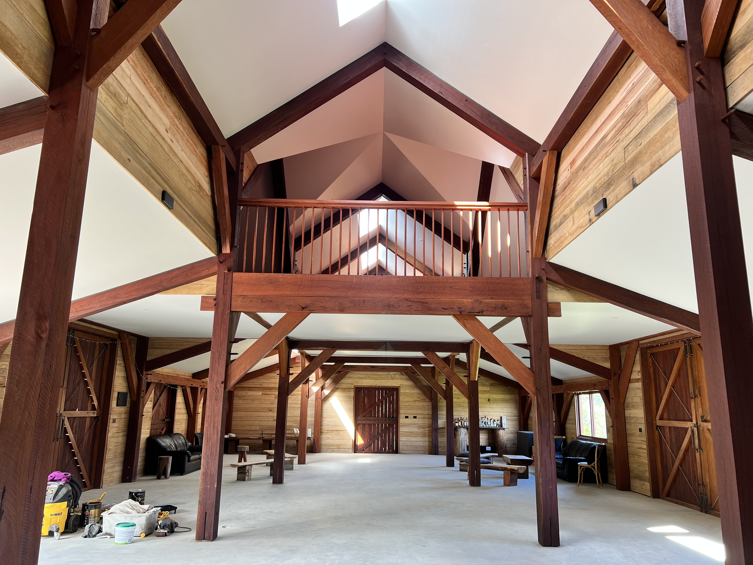From the lower level looking towards the loft.