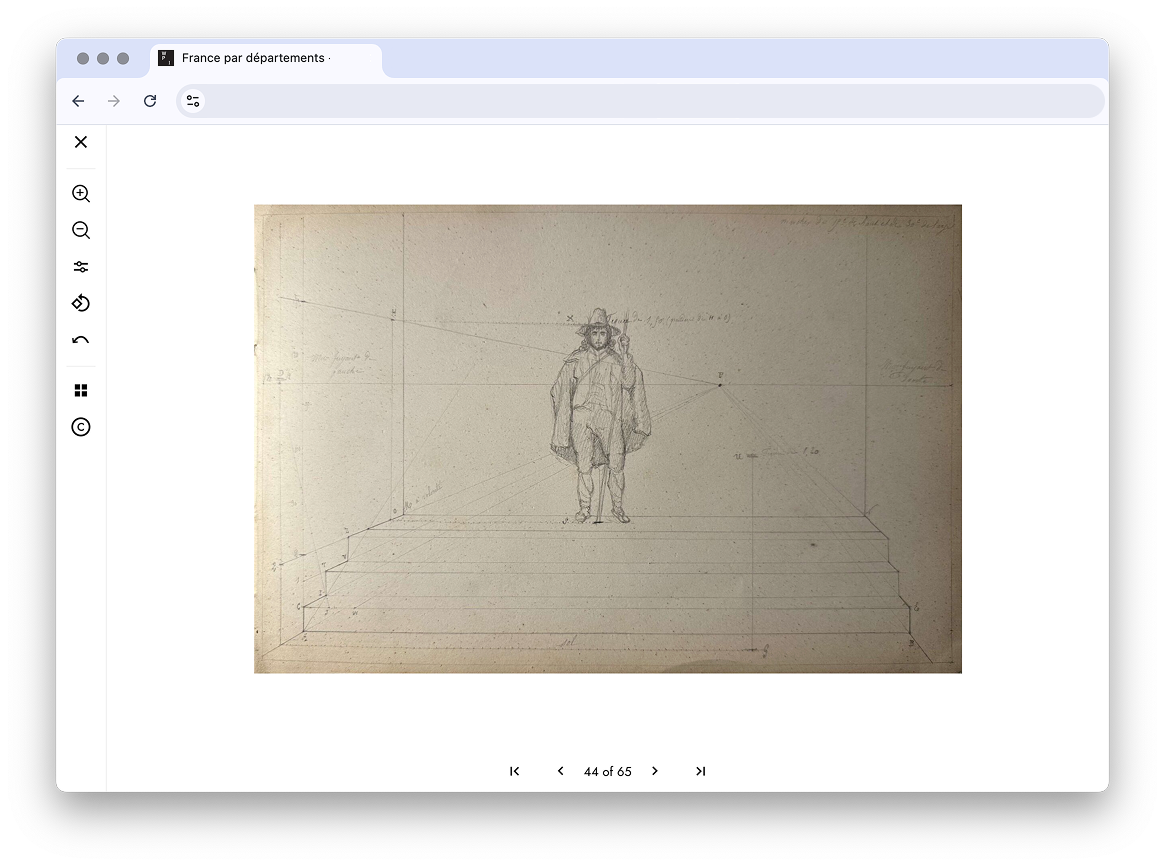 Eva Gonzalès, France par départements, c. 1860-65. Pencil, ink, and watercolor on paper. Private collection.