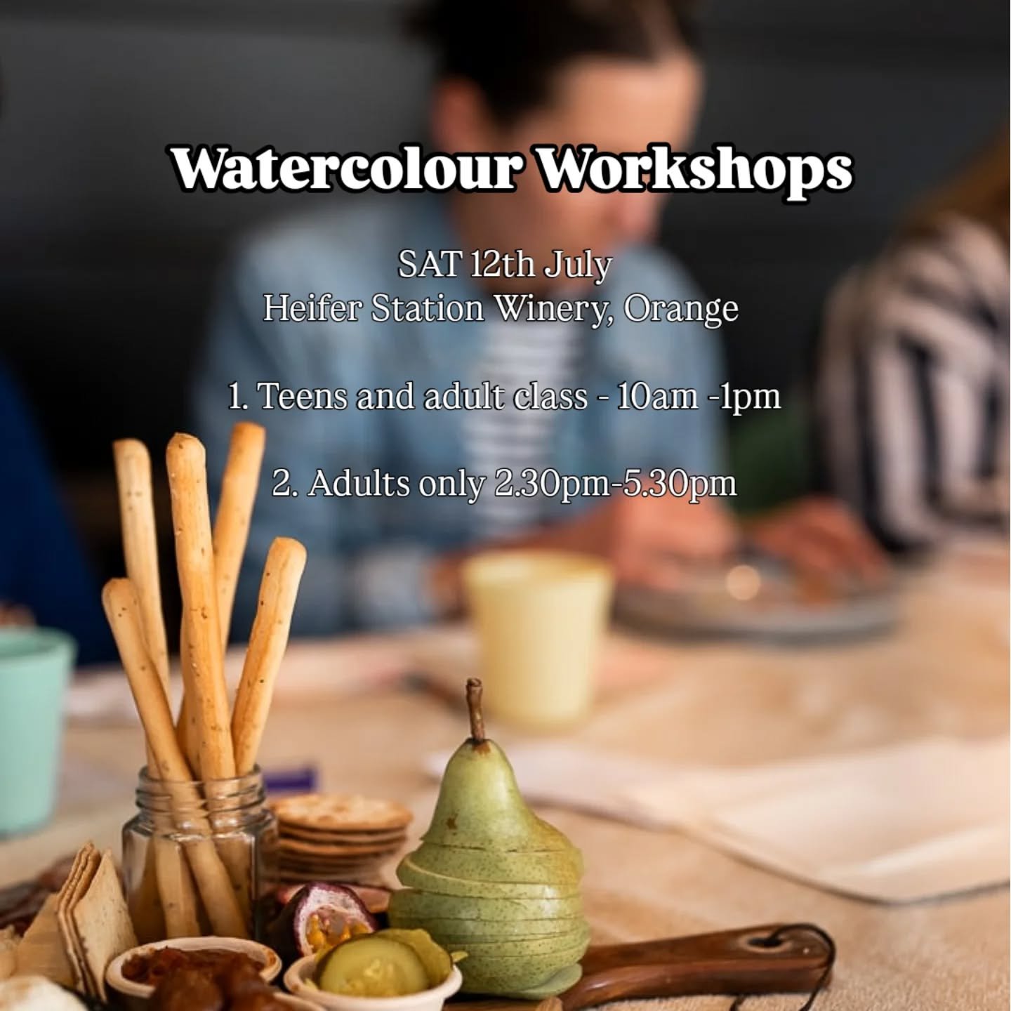 The next watercolour classes are now live.

I'm running&nbsp;two special watercolour workshops&nbsp;at the beautiful&nbsp;Heifer Station Winery in Orange these school holidays 

✨&nbsp;Bring Your Teen &ndash; Watercolour Workshop

A relaxed afternoon