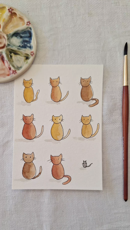 Paint Simple Watercolour Cats