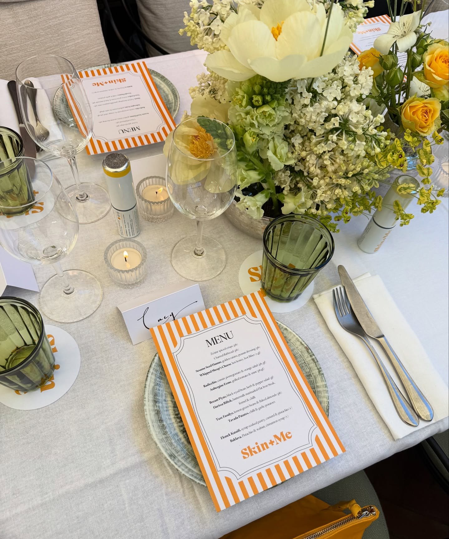 May bb 🌞
press events, samples, events etc all marked with *

1. sunny tablescape for @skinandmehq *
2. the best ever post-facial glow by @emilyroselansley with @faqswiss *
3. Gatsby??? 
4. @torblor&rsquo;s unreal wedding party nails
5. bevs and uni