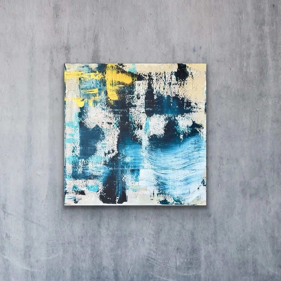 Meadowlands (2026) mixed media on canvas 60x60x3.8cm #contemporaryabstractpainting #britishartist #paintingsounds #meadows #artconsultants
